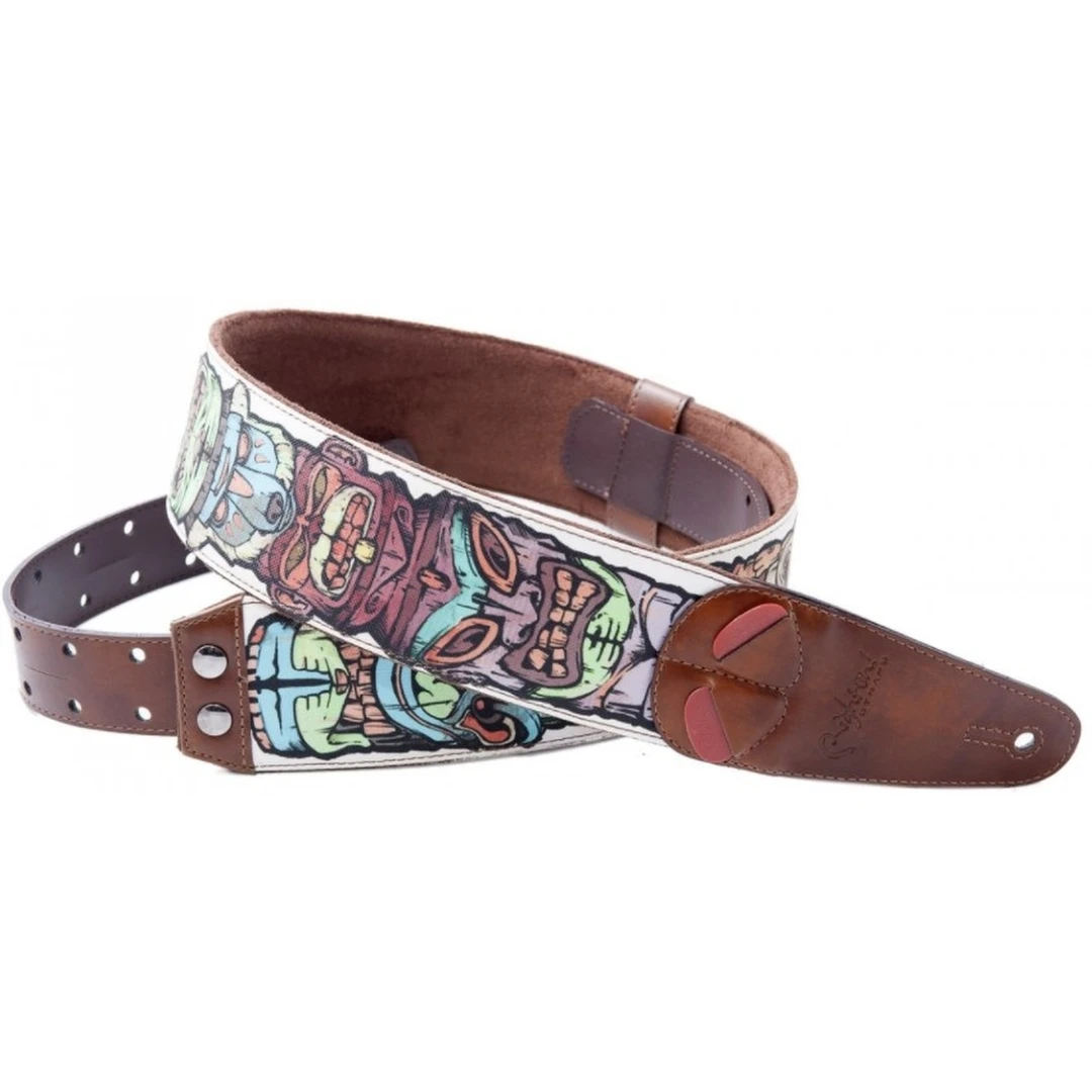 Ремень для гитары RightOn Straps Steady Mojo Tiki White