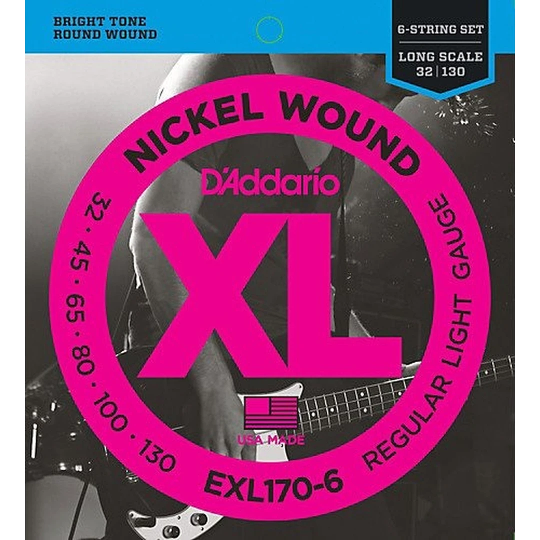 Струны для бас-гитары D’Addario EXL170-6 32-130