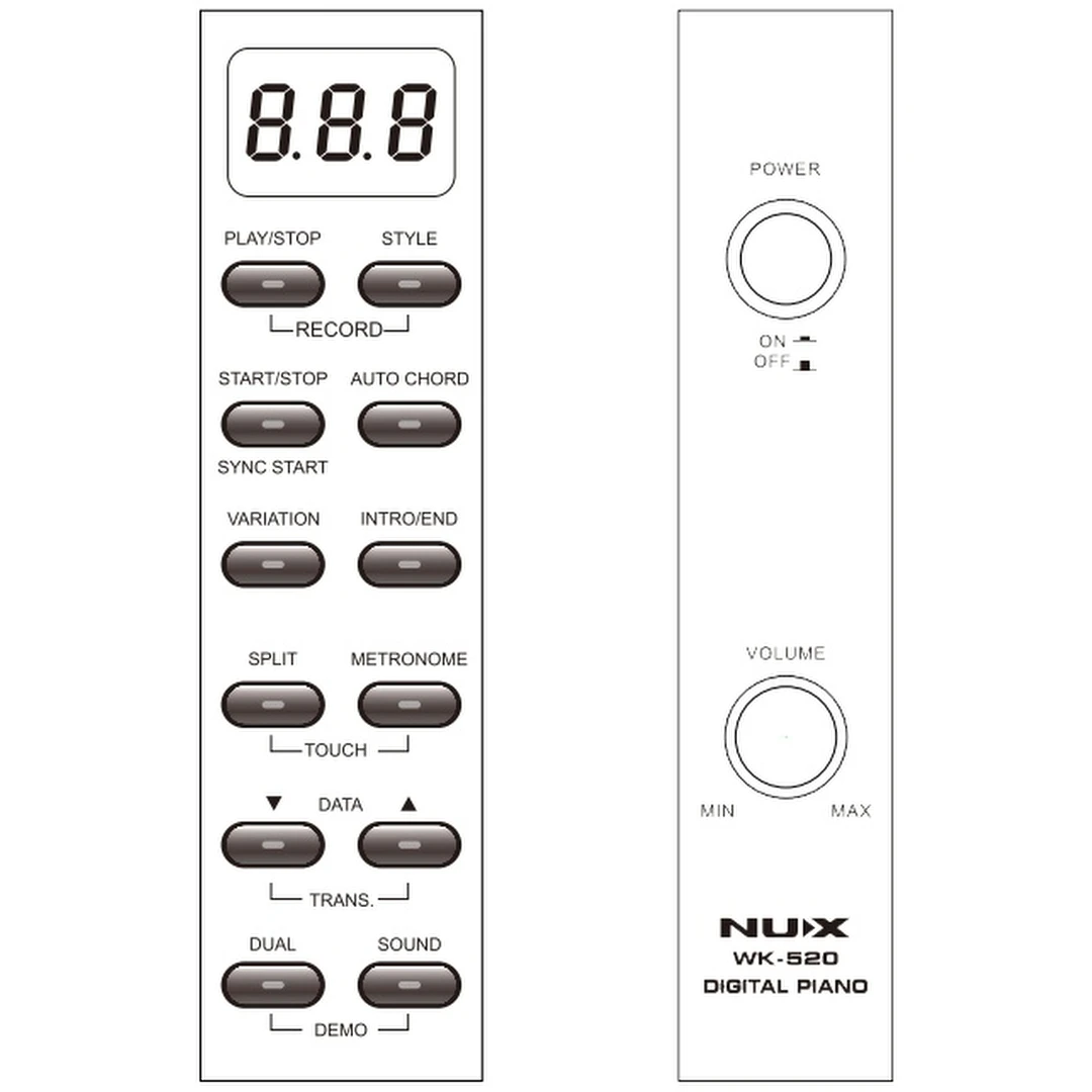 Цифровое пианино Nux WK-520 Brown