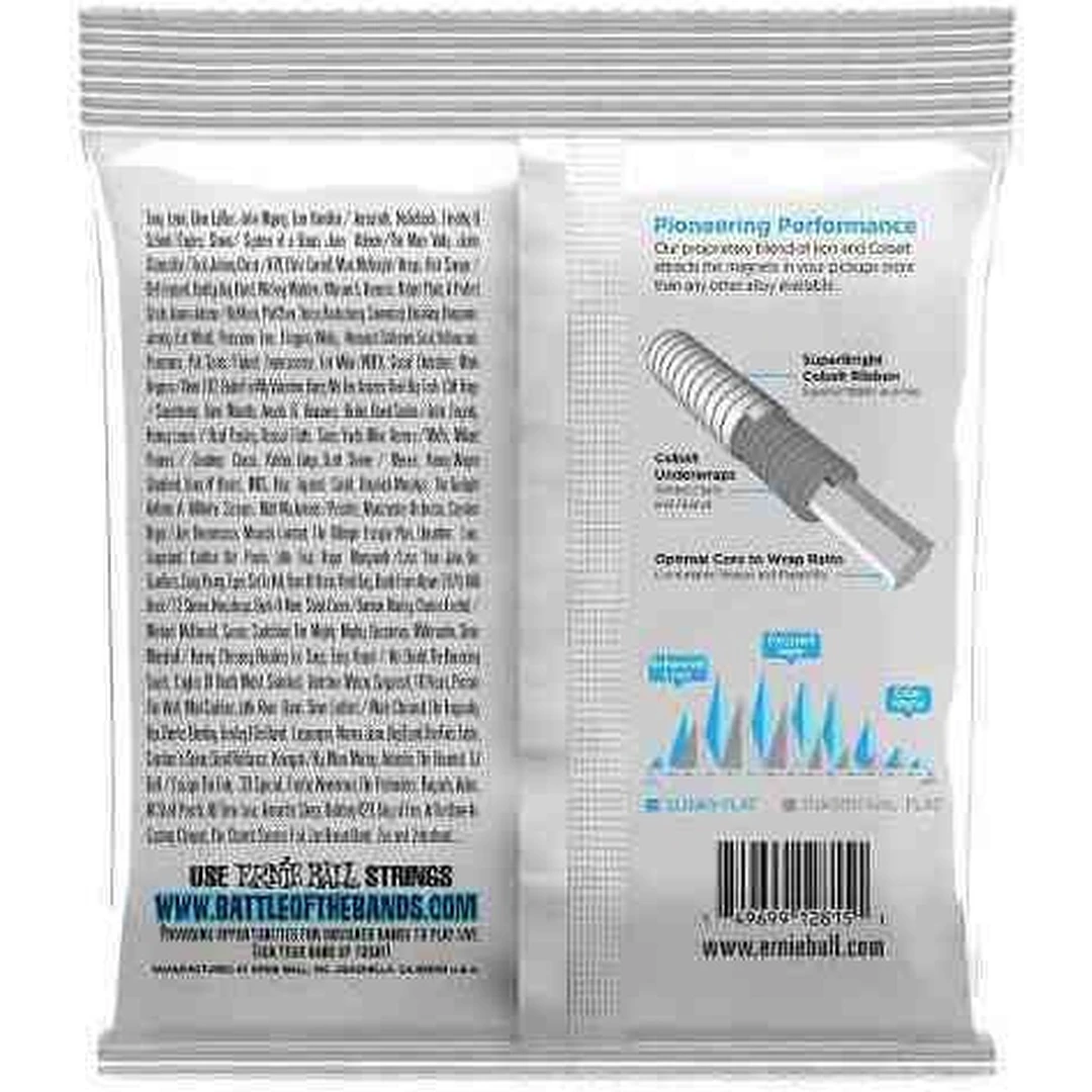 Струны для бас-гитары Ernie Ball 2816 Regualr Slinky Flatwound Cobalt 45-130