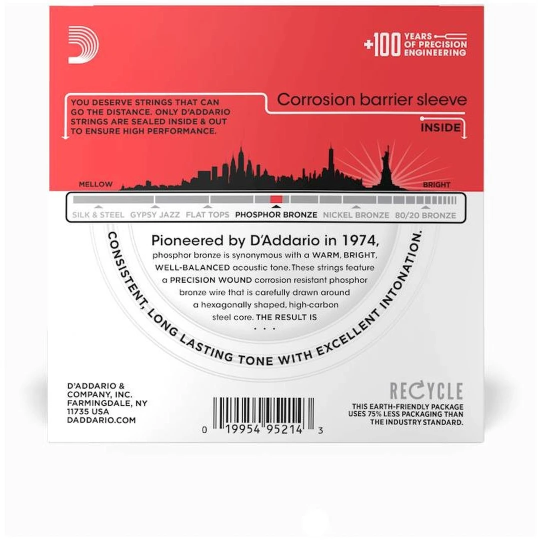 Струны для акустической гитары D'Addario EJ17-10P 13-56