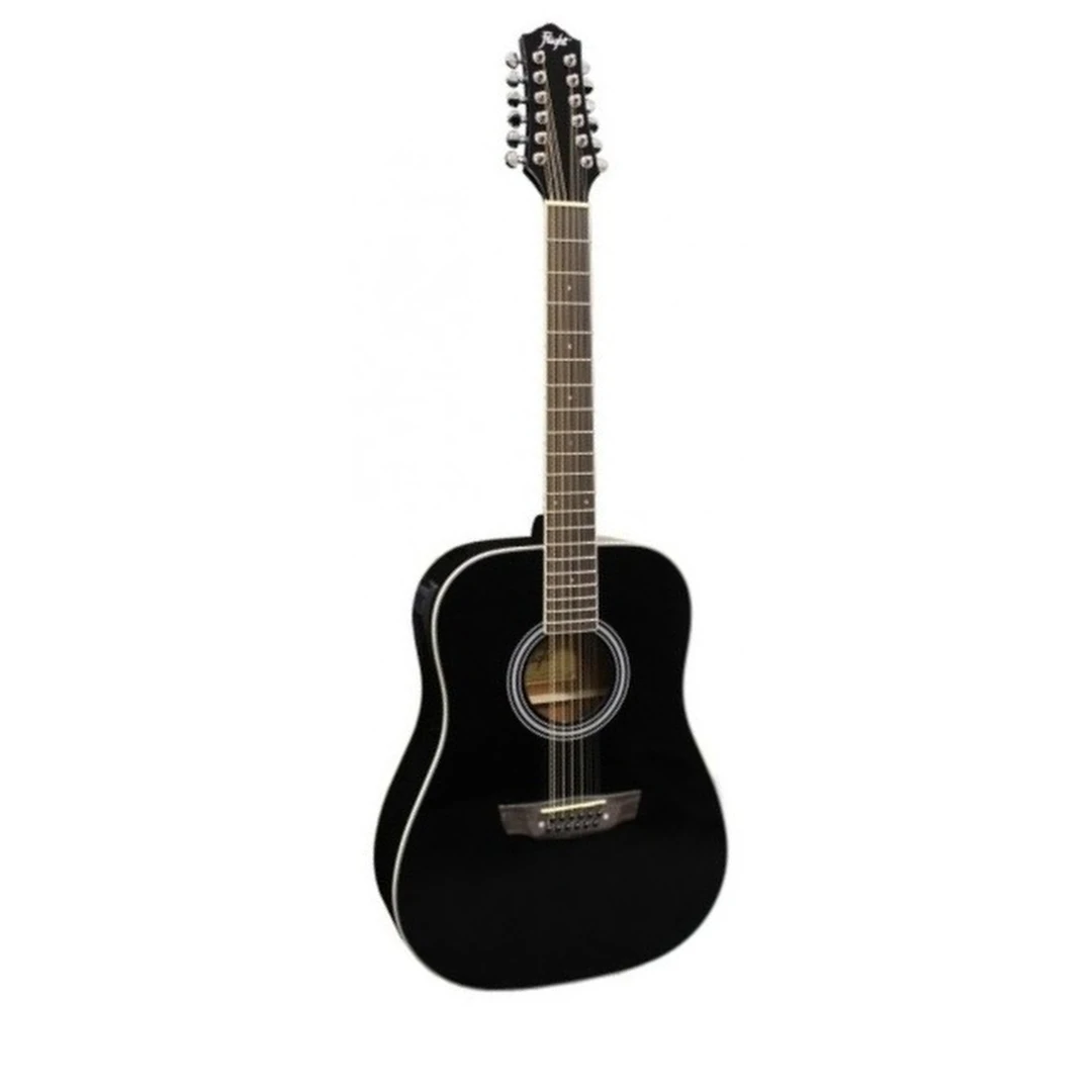 12-струнная электроакустическая гитара Flight D-200/12 BK EQ