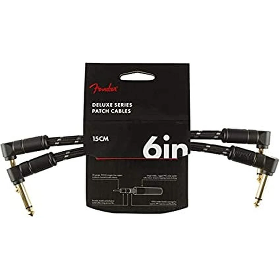 Набор кабелей Fender 6″ Deluxe Series Black Tweed 2-Pack