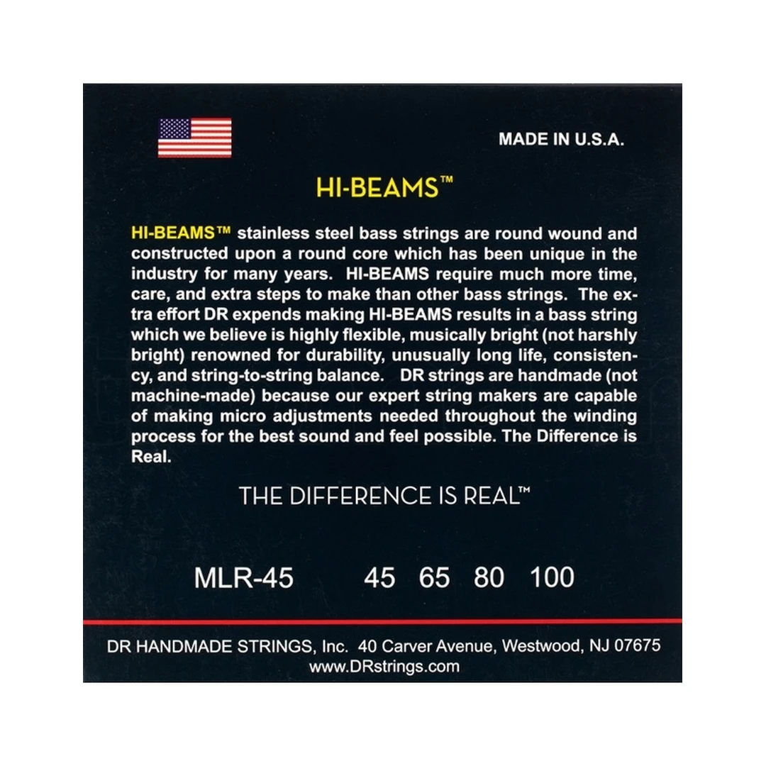 Струны для бас-гитары DR Hi-Beam MLR-45 45-100