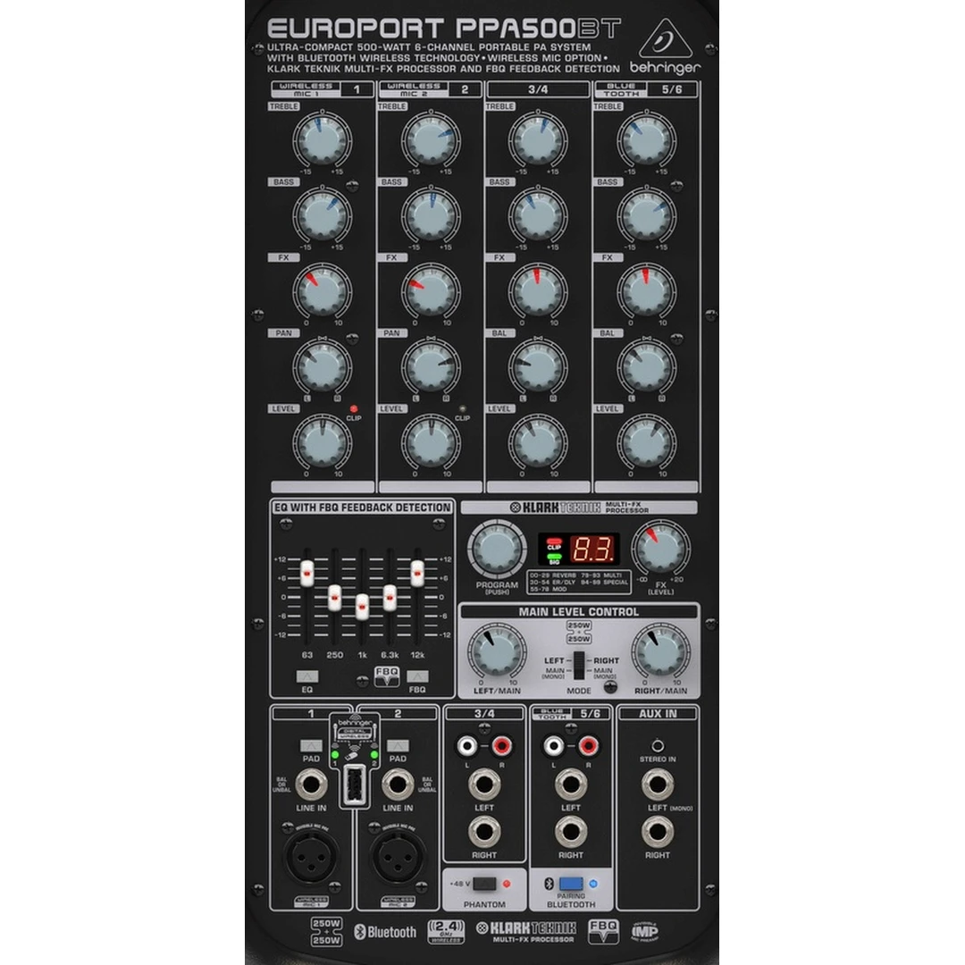 Комплект звукового оборудования Behringer Europort PPA500BT