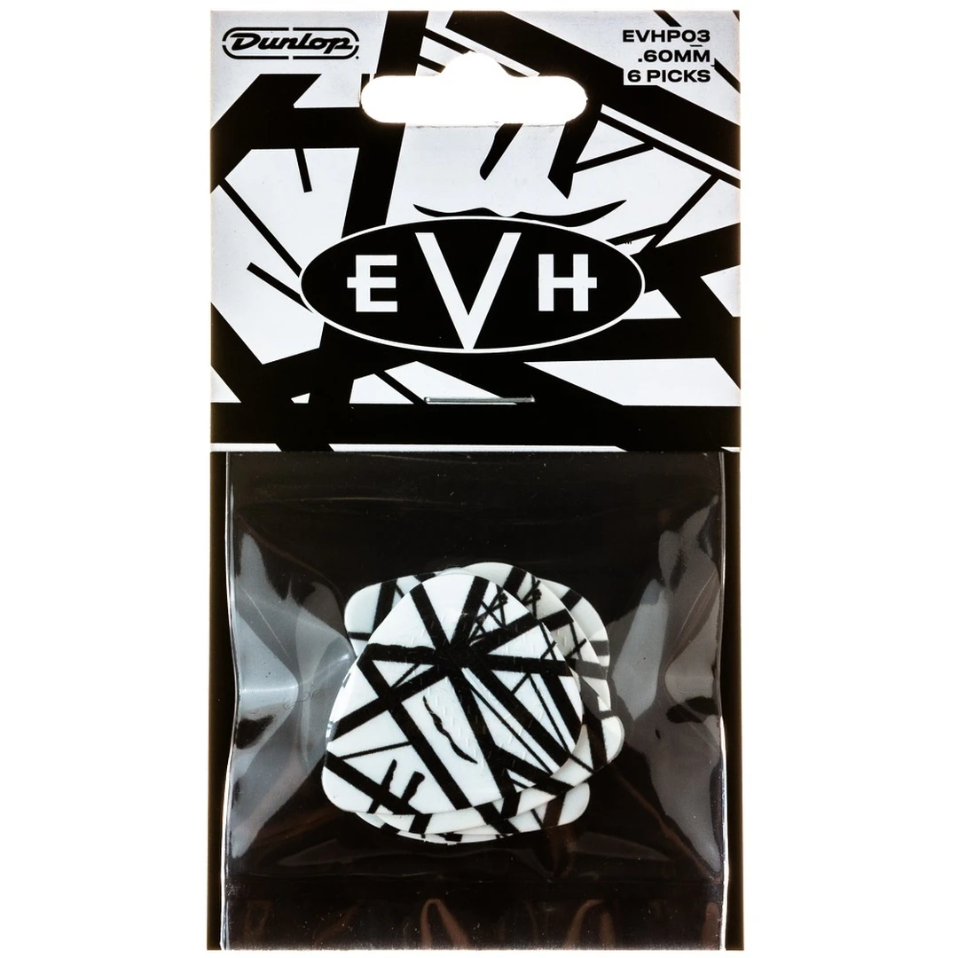 Набор медиаторов Dunlop EVHP03 EVH White With Black Stripes