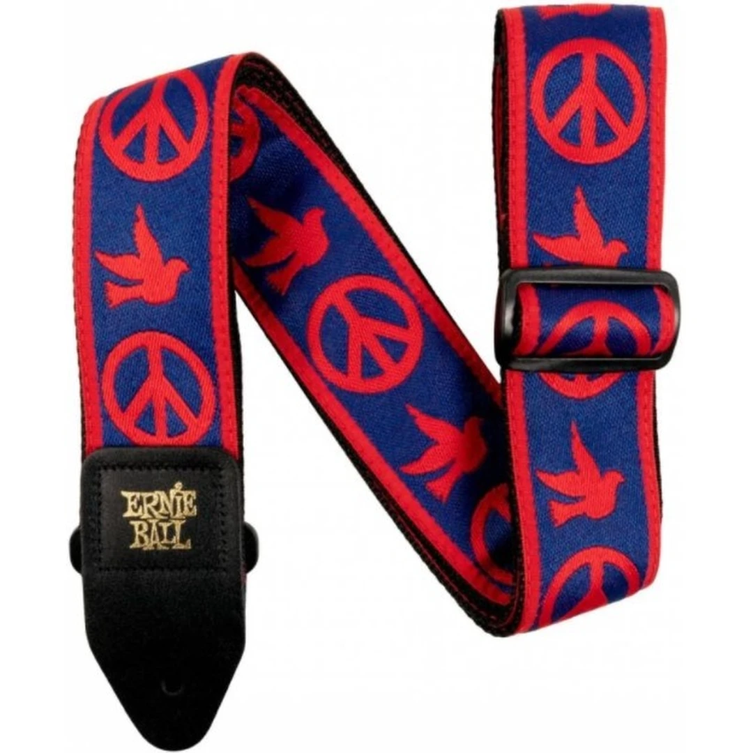 Ремень для гитары Ernie Ball Red and Blue Peace Love Dove Jacquard 4698