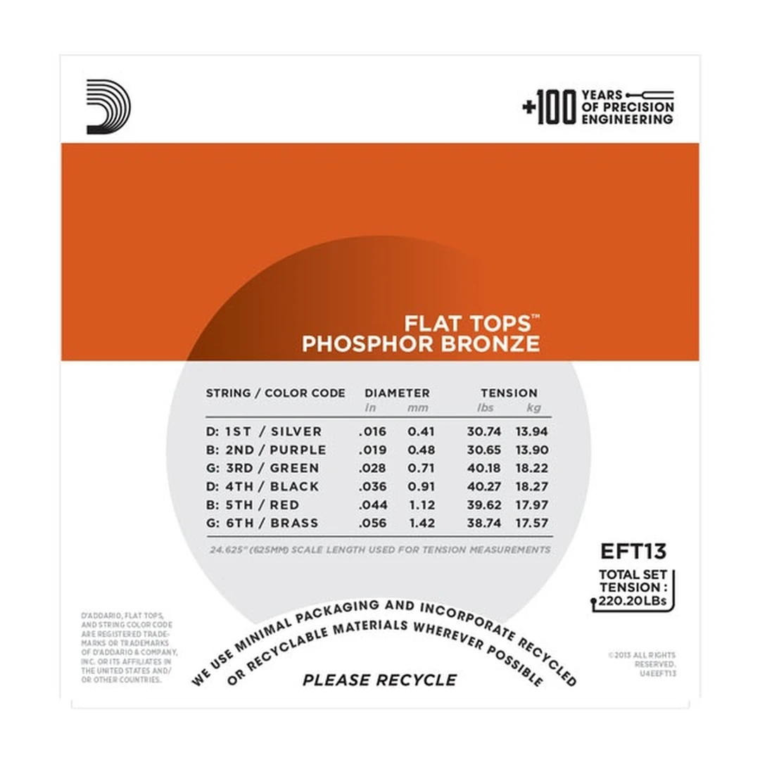 Струны для резонаторной гитары D'Addario EFT13 16-56