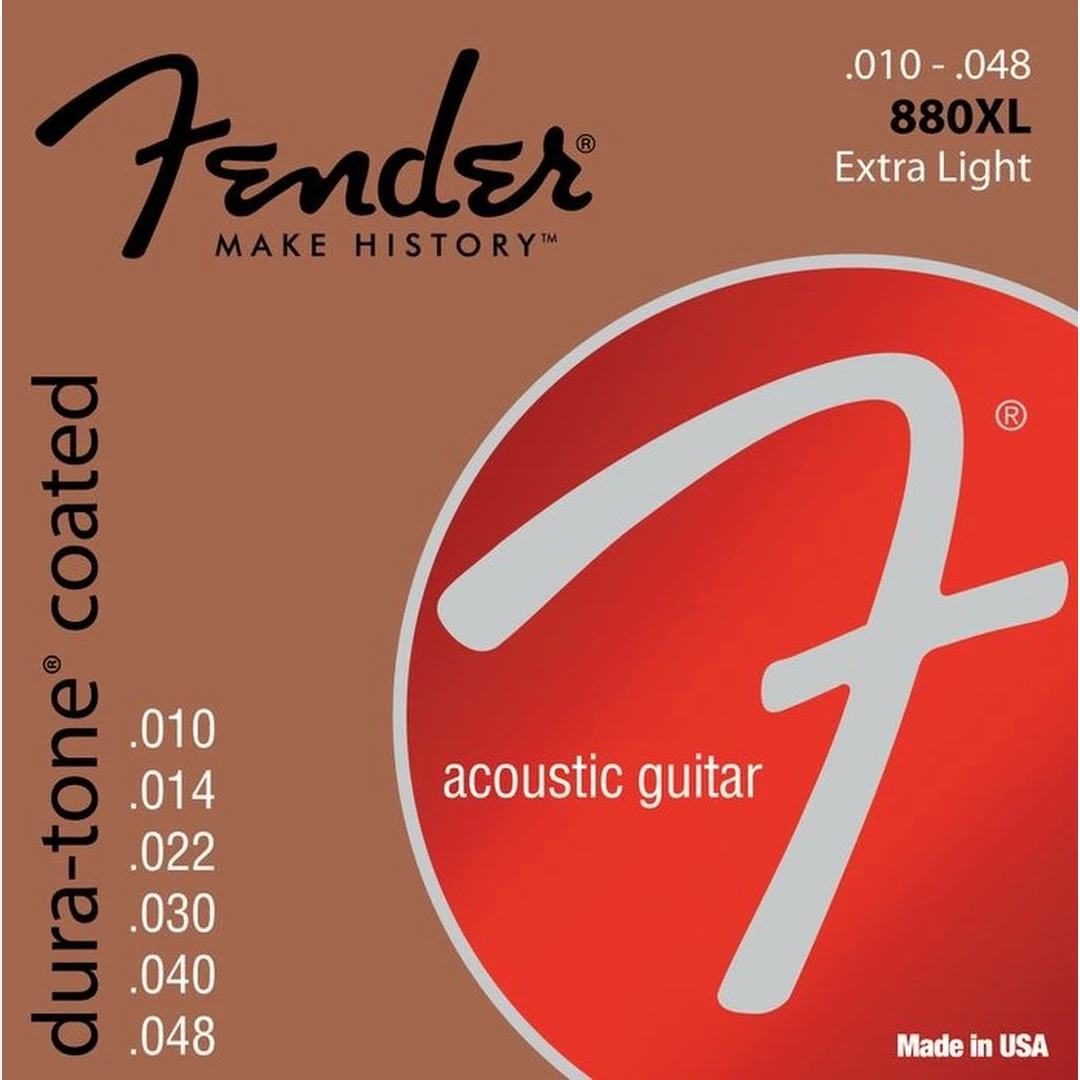 Струны для акустической гитары Fender 880XL 80/20 Dura-Tone Coated 10-48