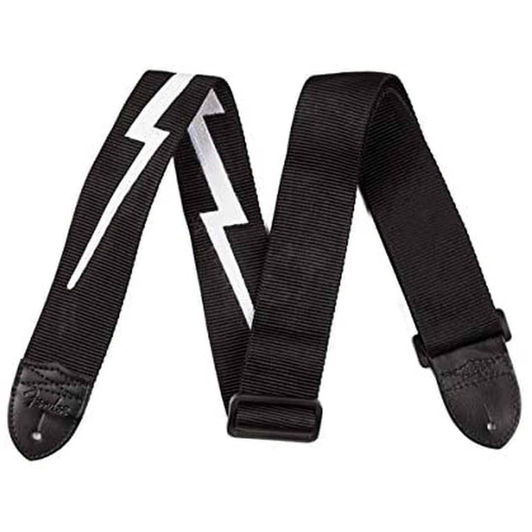 Ремень для гитары Fender 2.5″ Nylon Lightning Bolt Strap Black