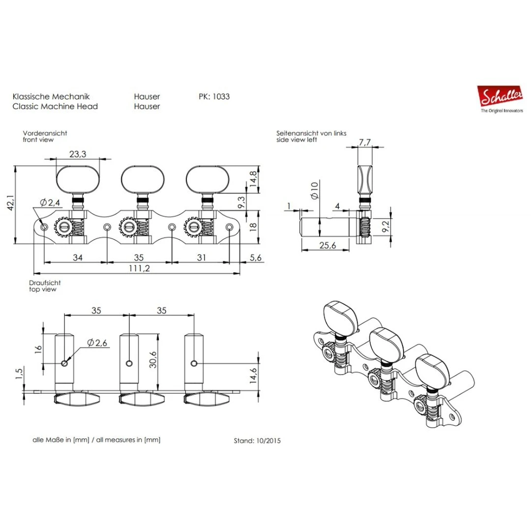 Колки Schaller Hauser 10330563.31.13