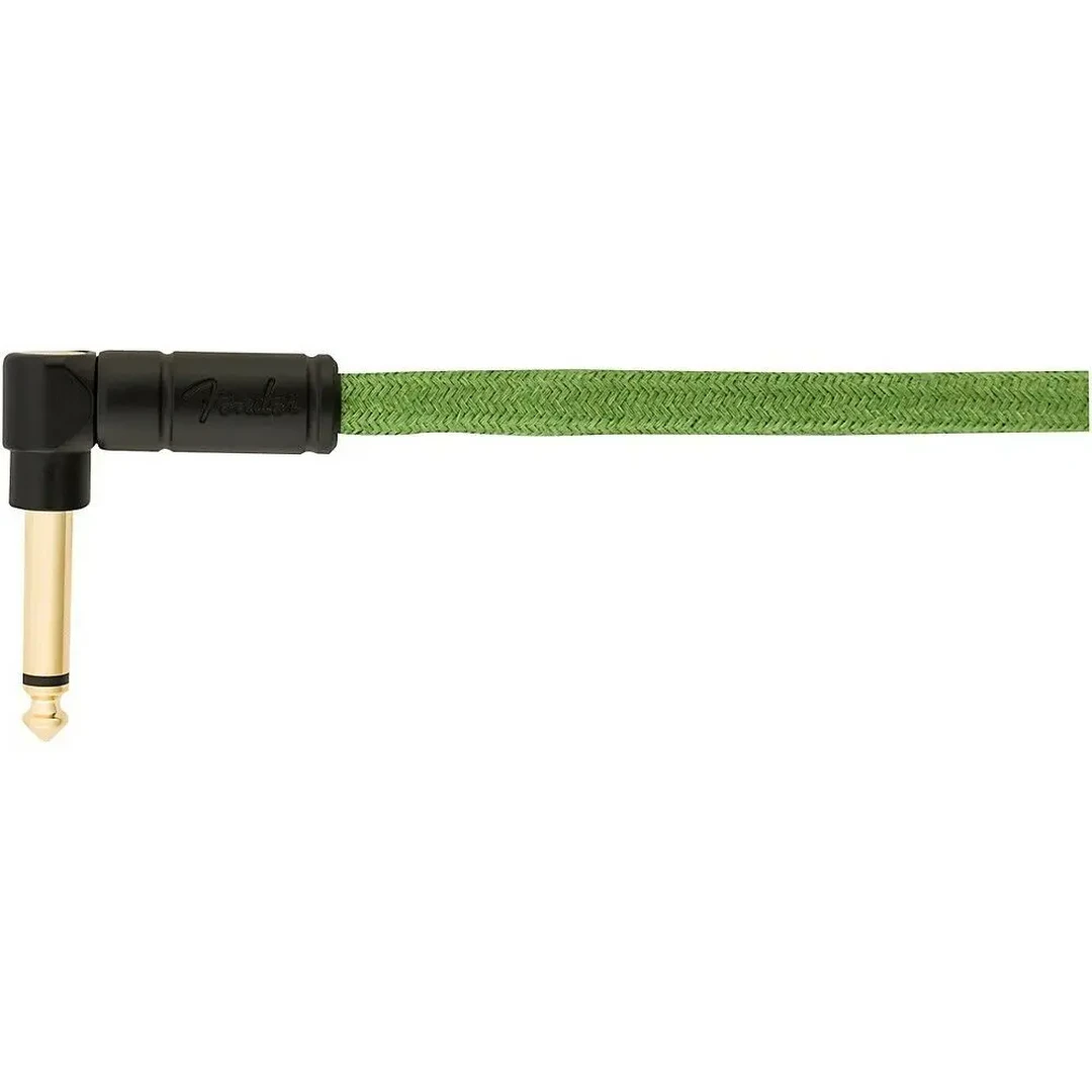 Инструментальный кабель Fender Festival Instrument Cable Straight/Angle 10" Pure Hemp Green
