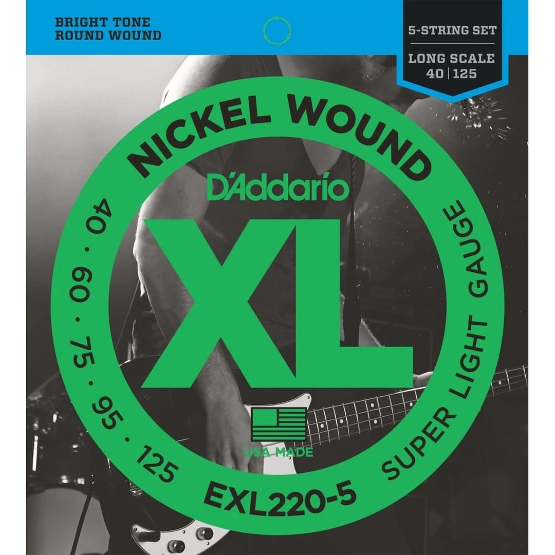 Струны для бас-гитары D’Addario EXL220-5 40-125