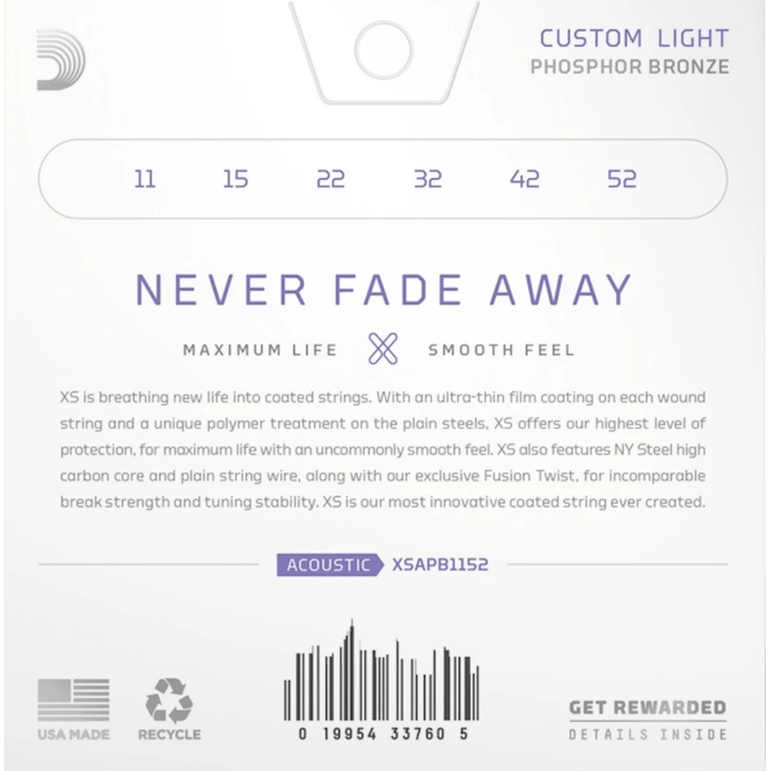 Струны для акустической гитары D'Addario XSAPB1152 11-52