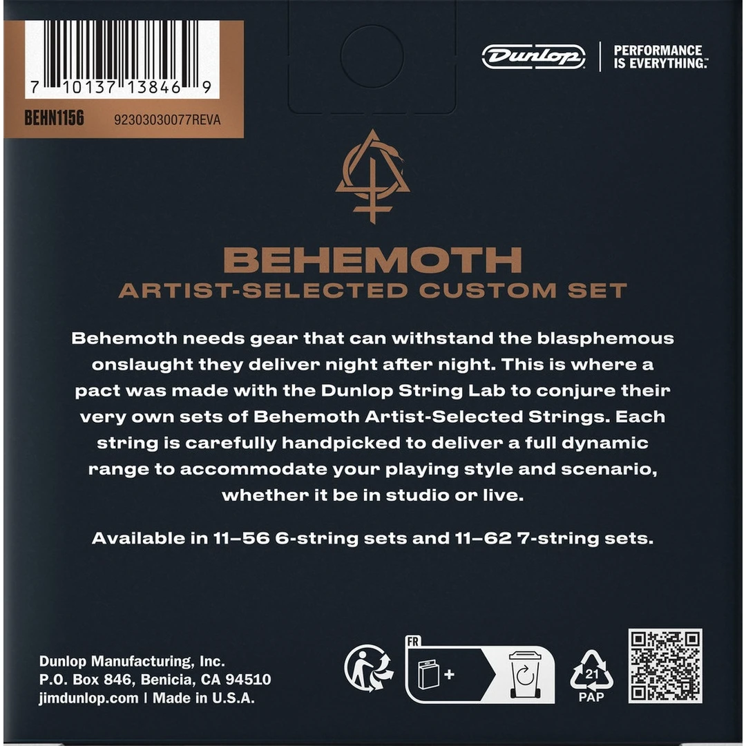 Струны для электрогитары Dunlop BEHN1156 11-56