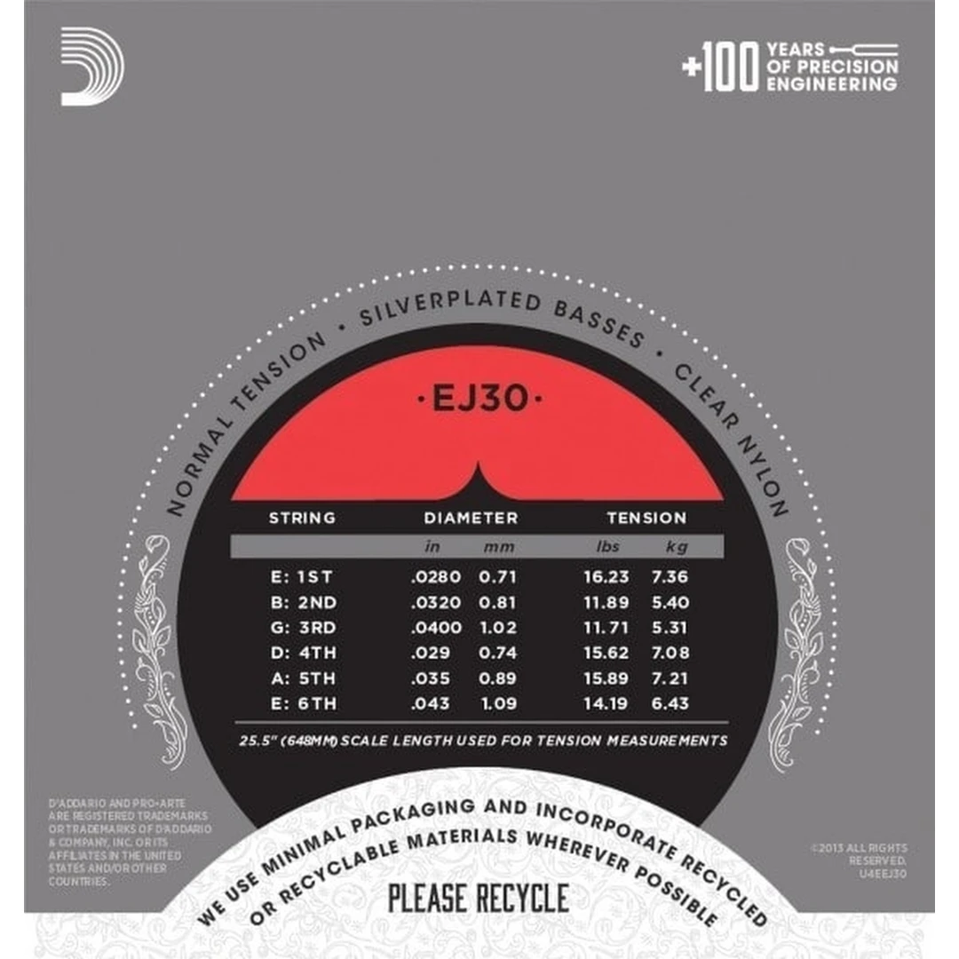 Струны для классической гитары D'Addario EJ30 Normal 28-43