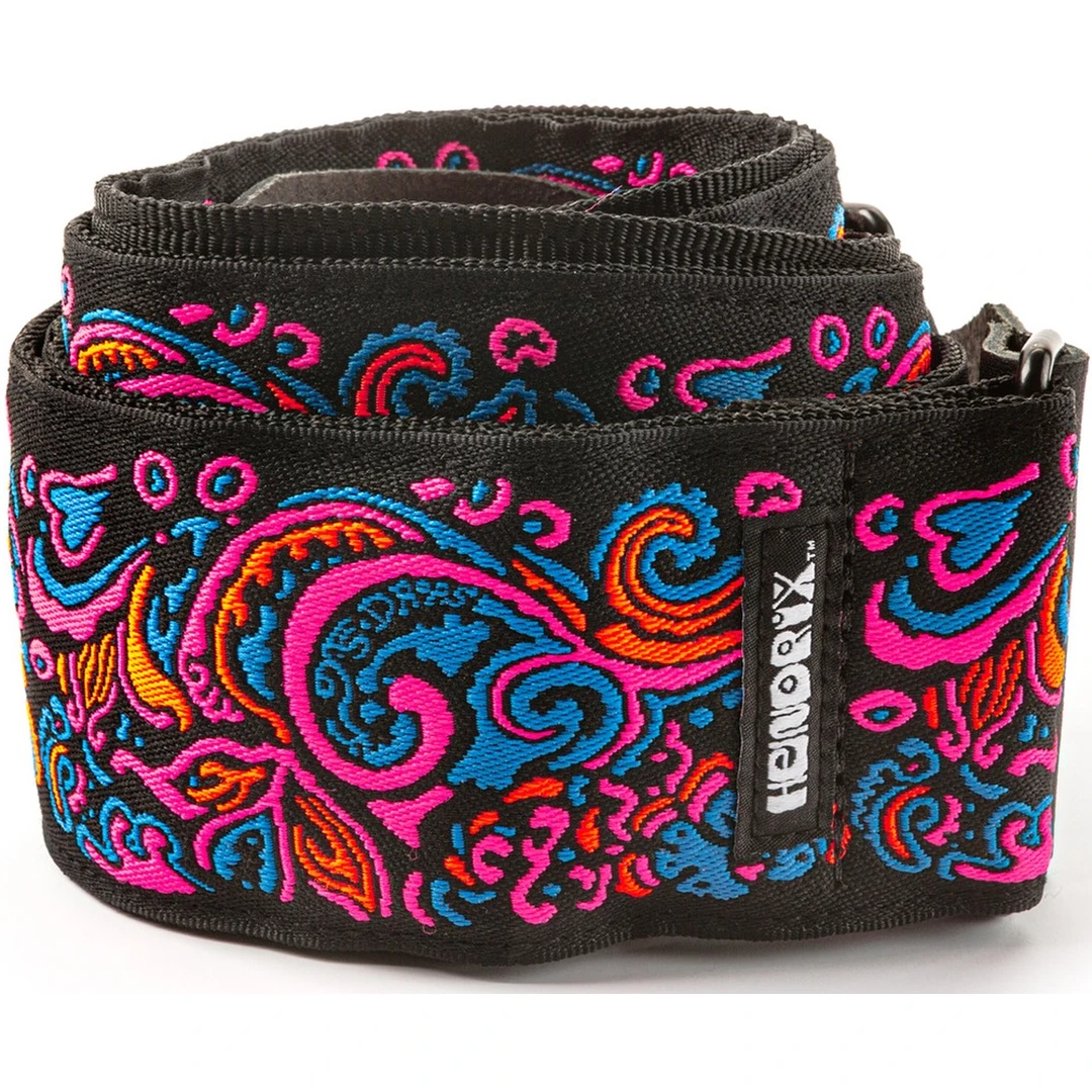 Ремень для гитары Dunlop JH28 Hendrix Blacklight Love Drops Pink