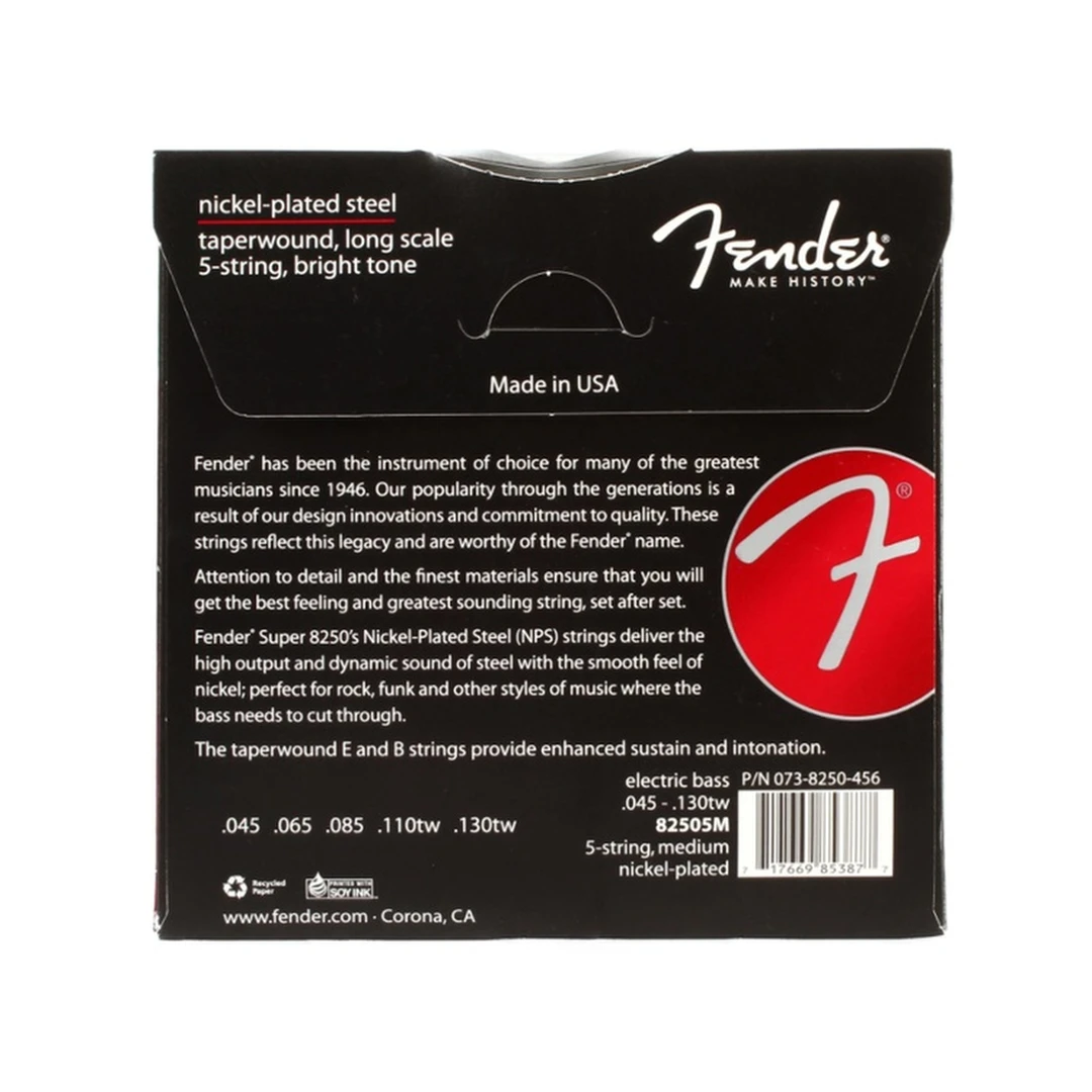 Струны для бас-гитары Fender 8250-5M 45-130TW