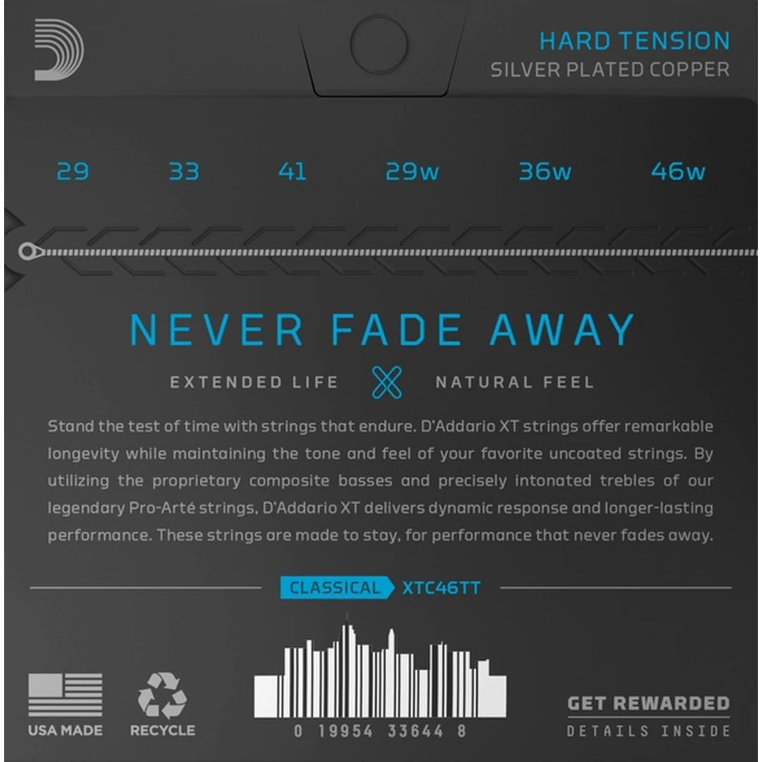 Струны для классической гитары D'Addario XTC46TT