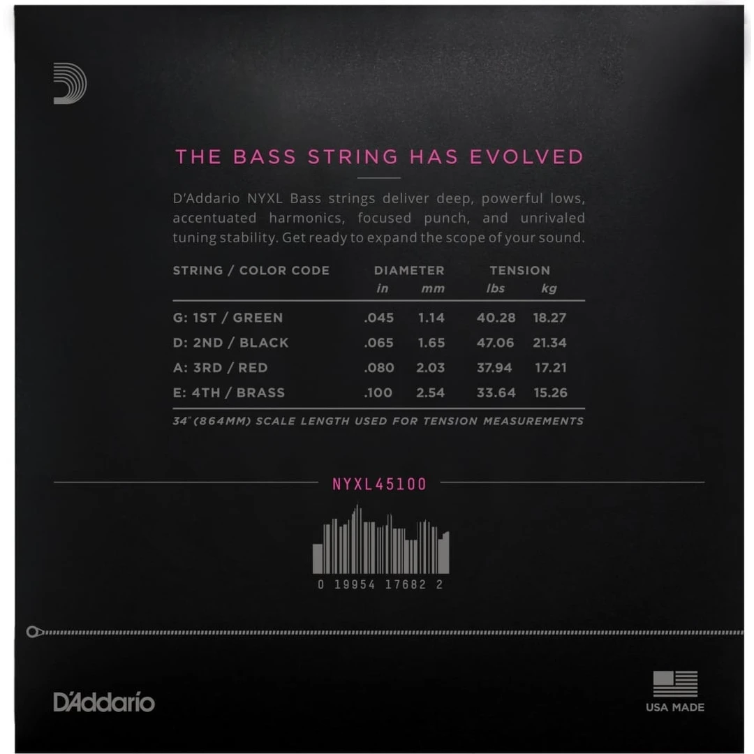 Струны для бас-гитары D’Addario NYXL45100 45-100
