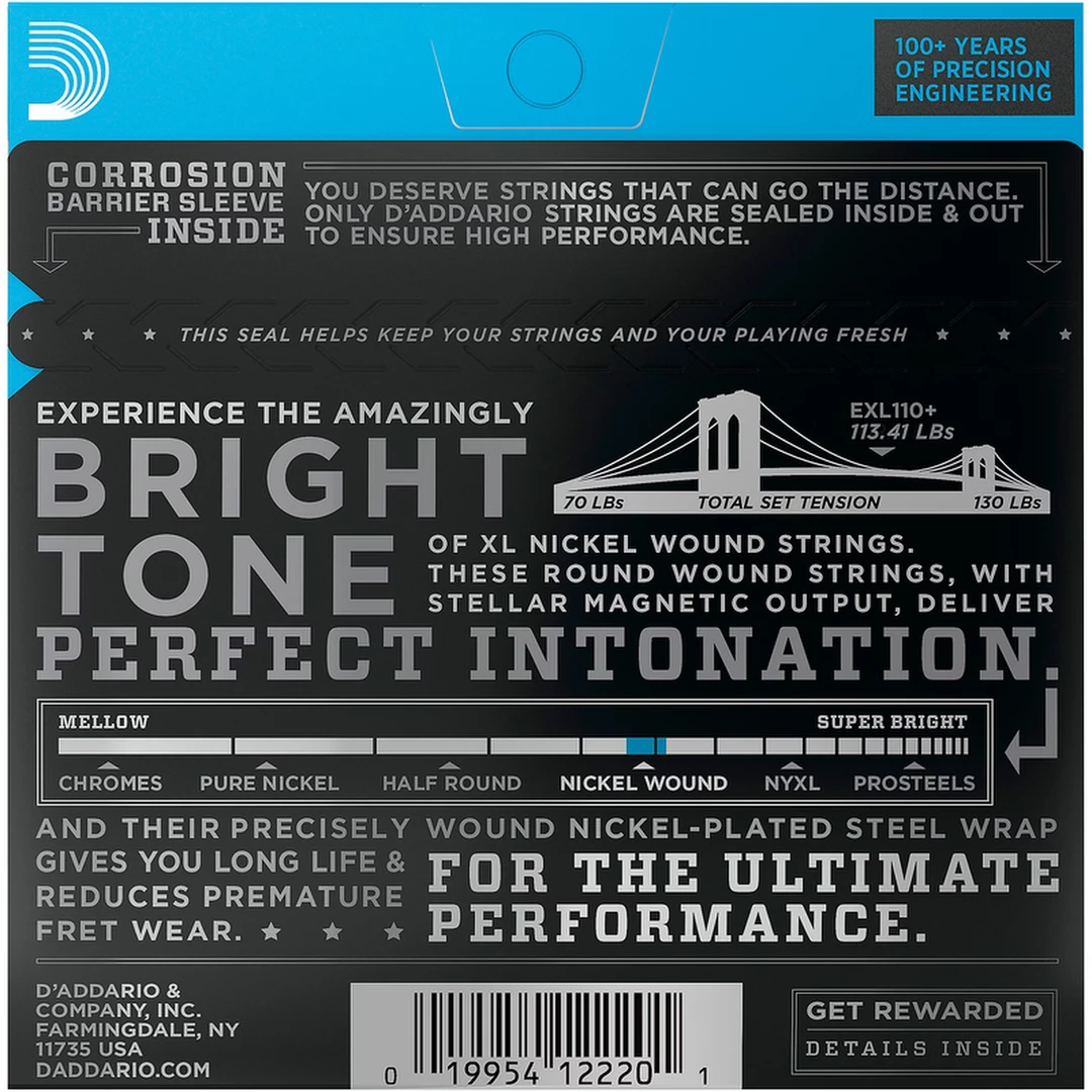 Струны для электрогитары D'Addario EXL110+ 10.5-48