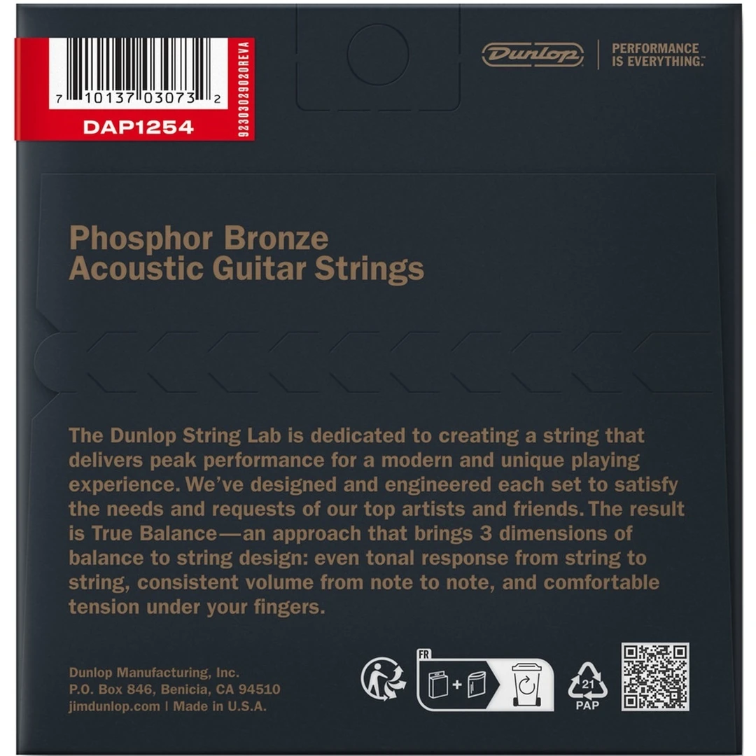 Струны для акустической гитары Dunlop DAP1254 12-54