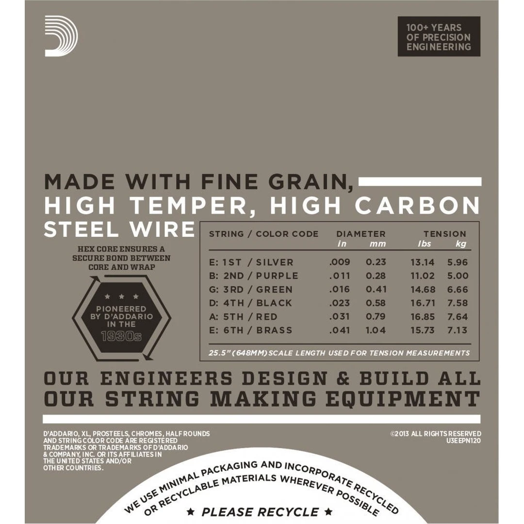 Струны для электрогитары D’Addario EPN120 9-41