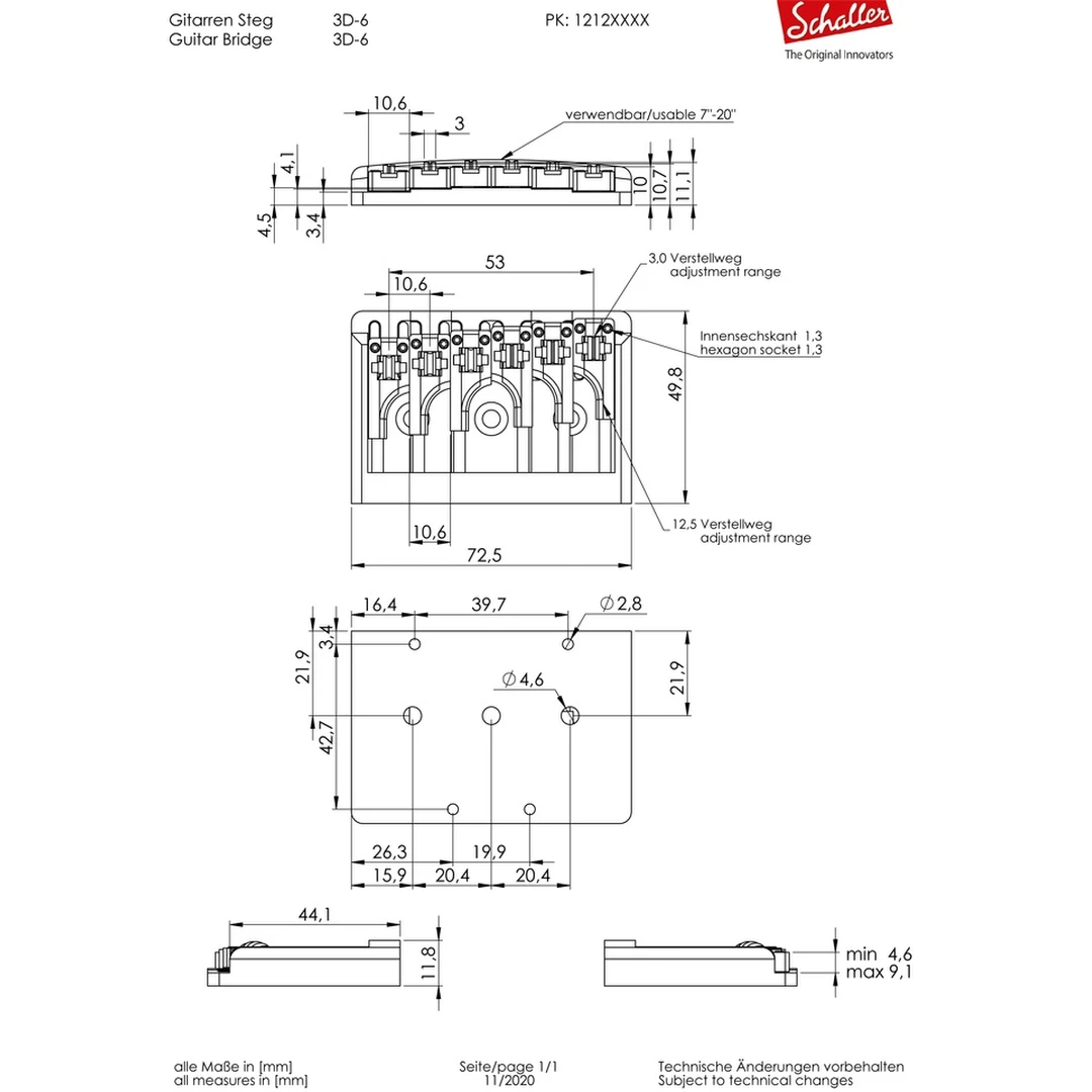 Бридж Schaller 3D-6 12120401