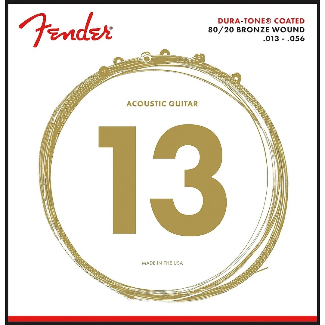 Струны для акустической гитары Fender 880M 80/20 Dura-Tone Coated 13-56