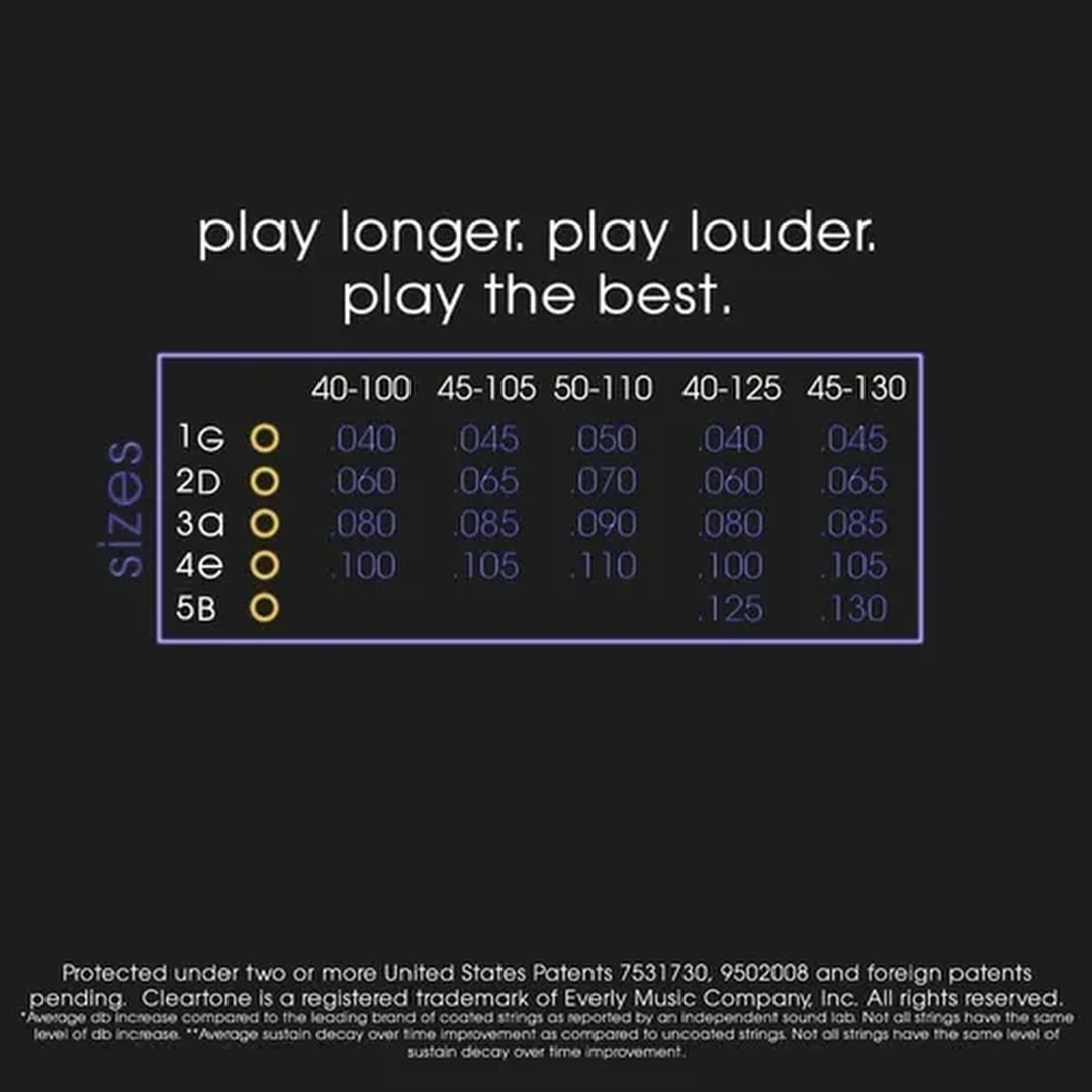 Струны для бас-гитары Cleartone 6445 45-105