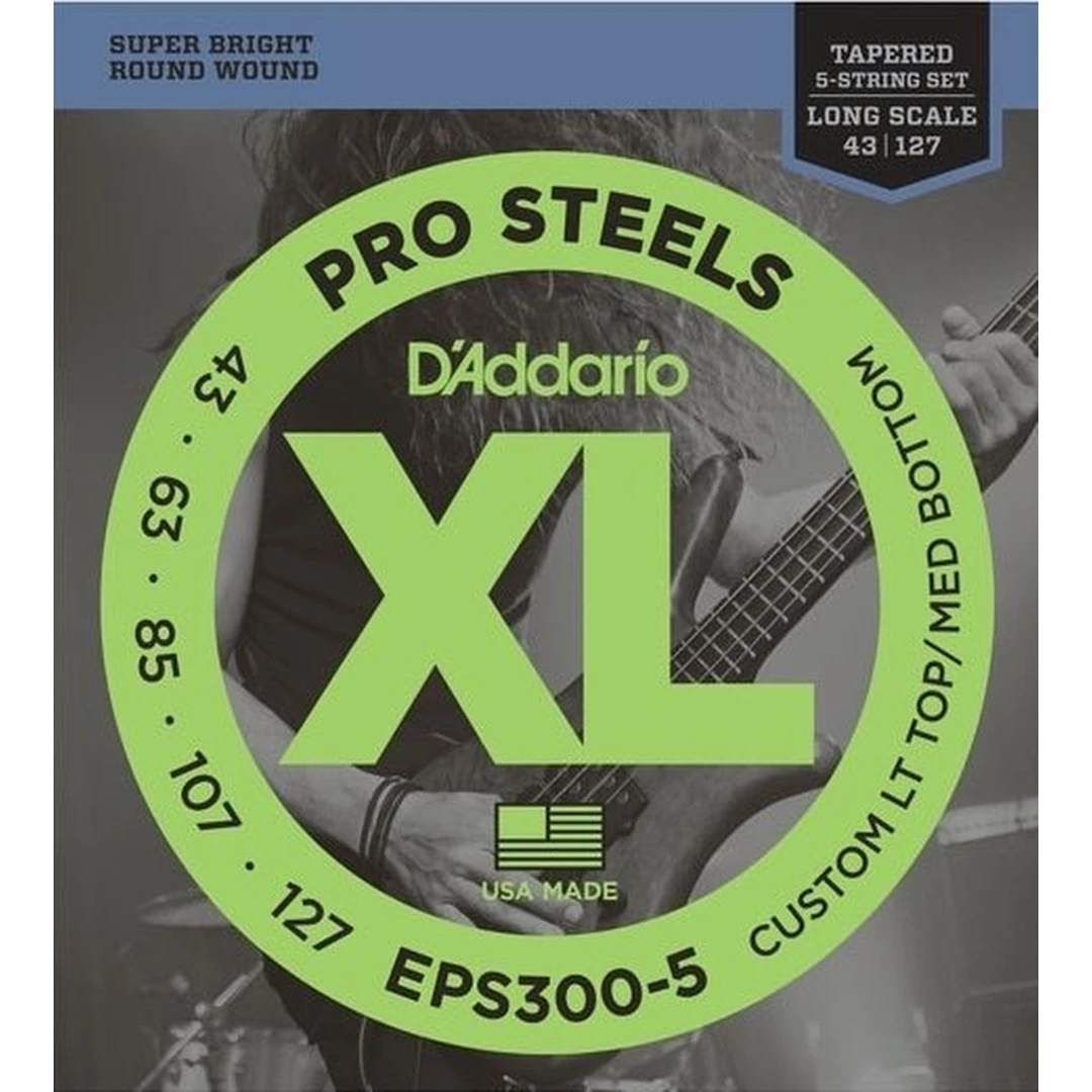 Струны для бас-гитары D'Addario EPS300-5 ProSteels 43-127