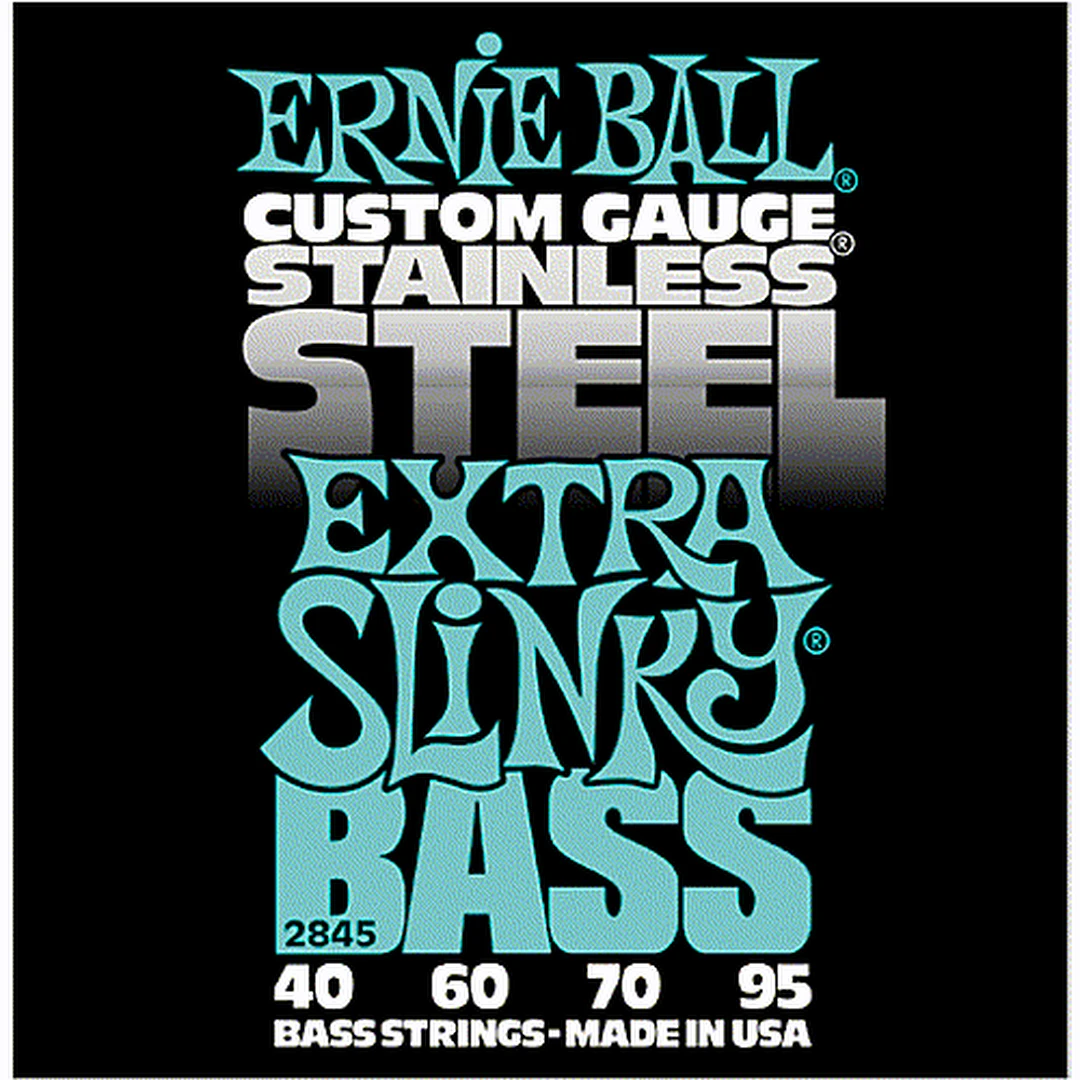 Струны для бас-гитары Ernie Ball 2845 Stainless Steel Bass Extra Slinky 40-95