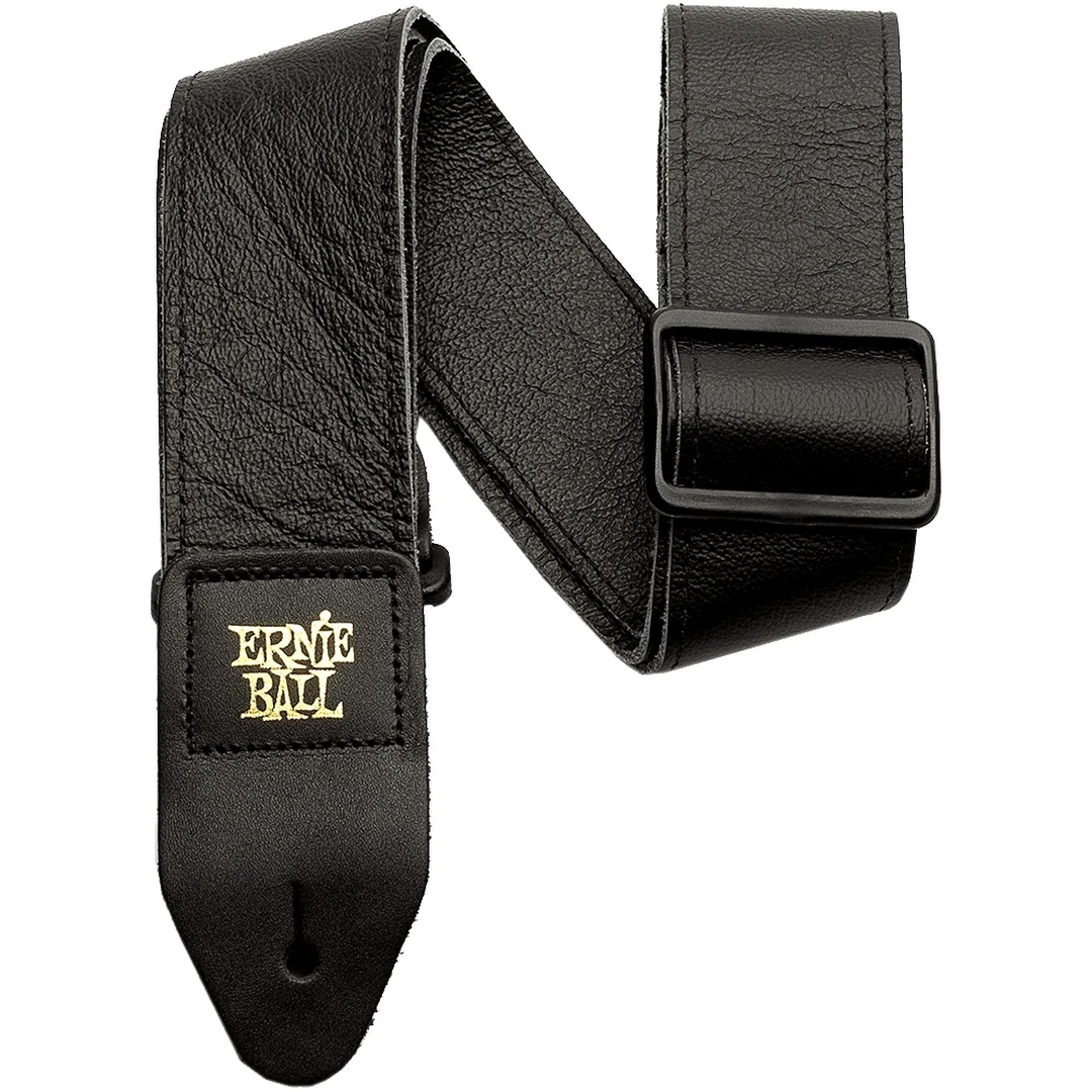 Ремень для гитары Ernie Ball Black Italian Leather P04134