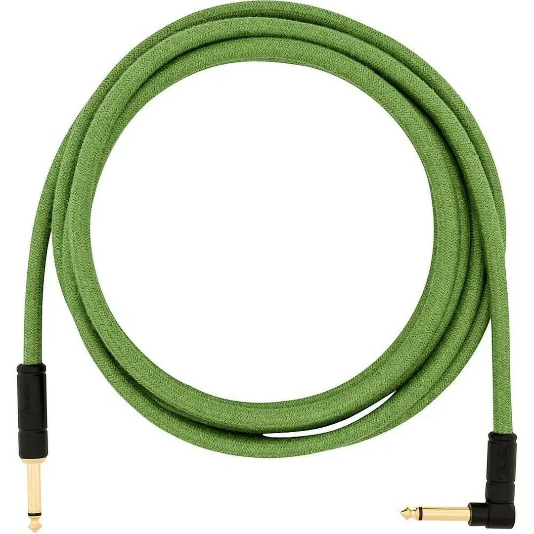Инструментальный кабель Fender Festival Instrument Cable Straight/Angle 10" Pure Hemp Green