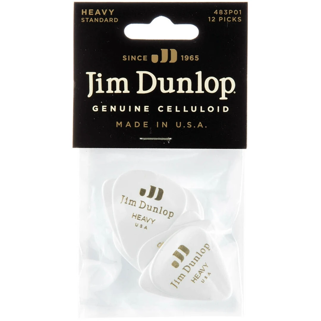 Набор медиаторов Dunlop 483P01HV Celluloid White Heavy