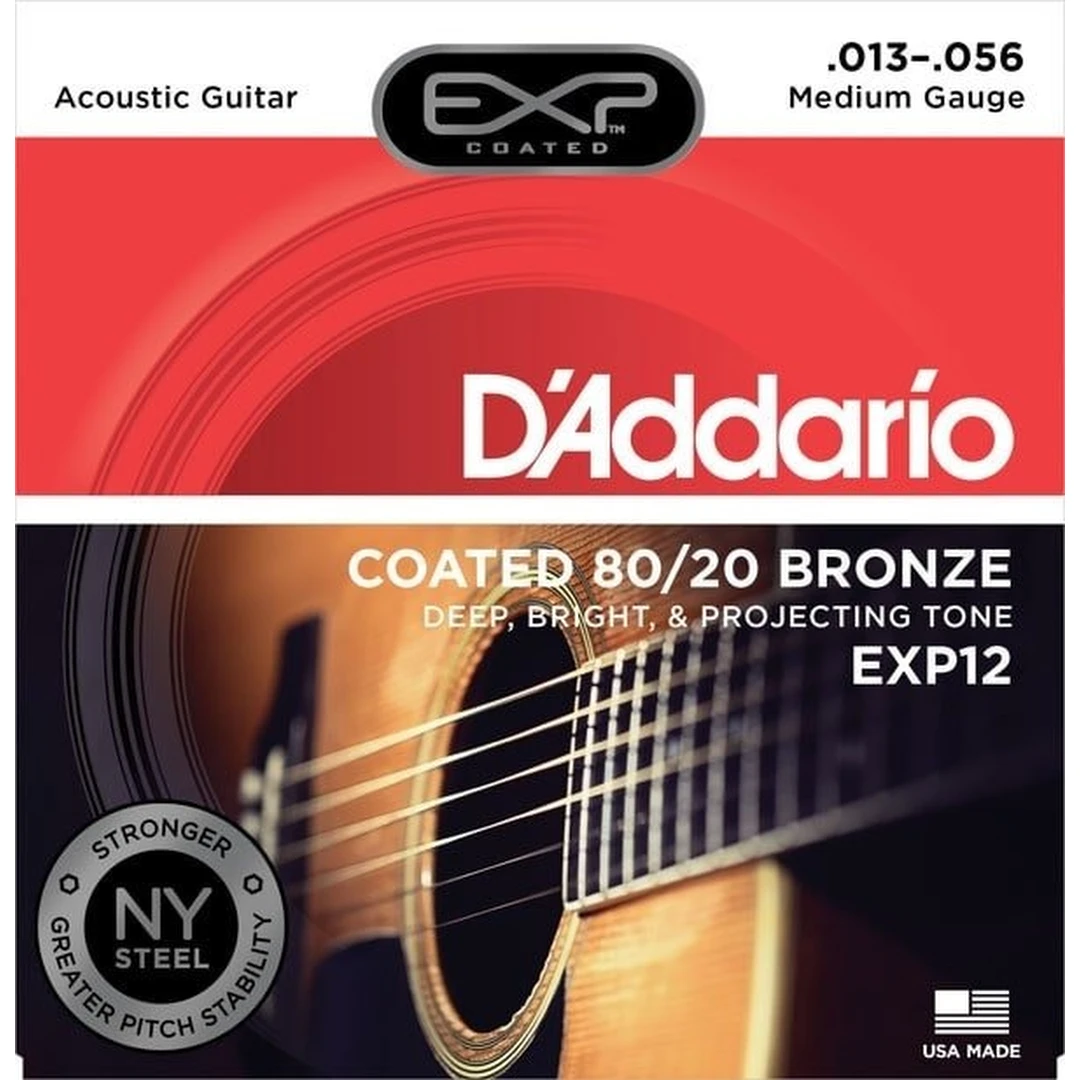 Струны для акустической гитары D'Addario EXP12 Medium 13-56