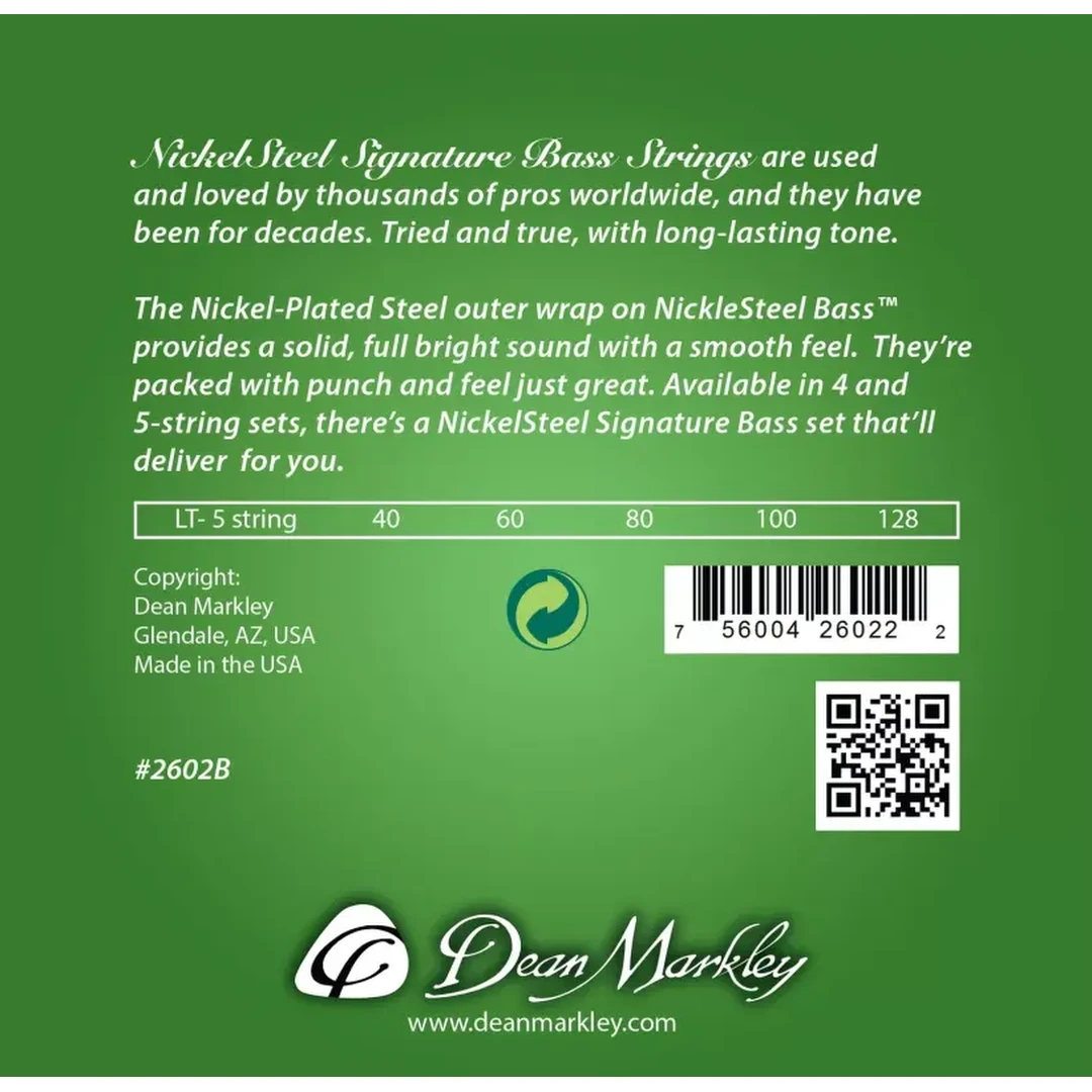 Струны для бас-гитары Dean Markley 2602B Signature Nickel Steel 40-128 5-Strings