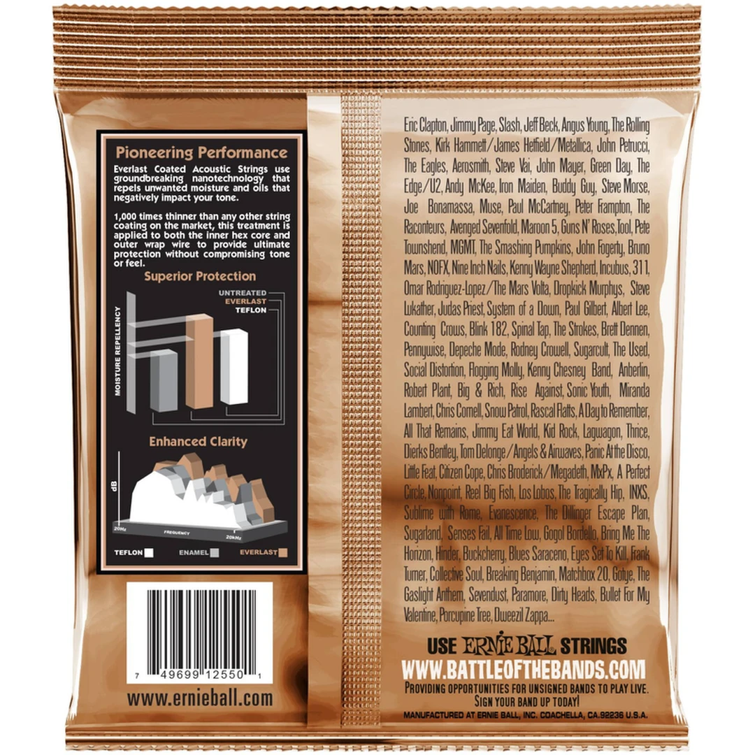 Струны для акустической гитары Ernie Ball 2550 Everlast Phosphor Extra Light Acoustic 10-50