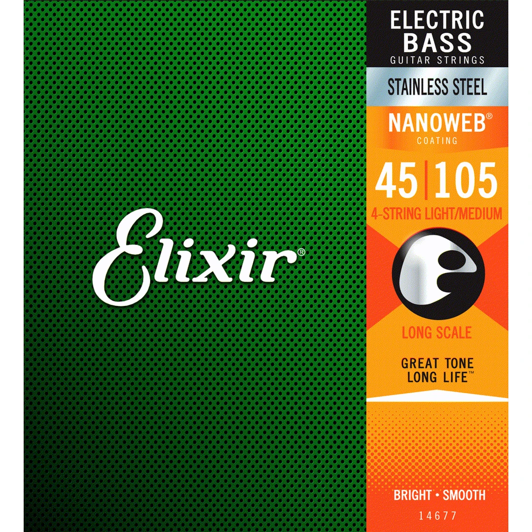 Струны для бас-гитары Elixir 14677 45-105 Stainless Steel