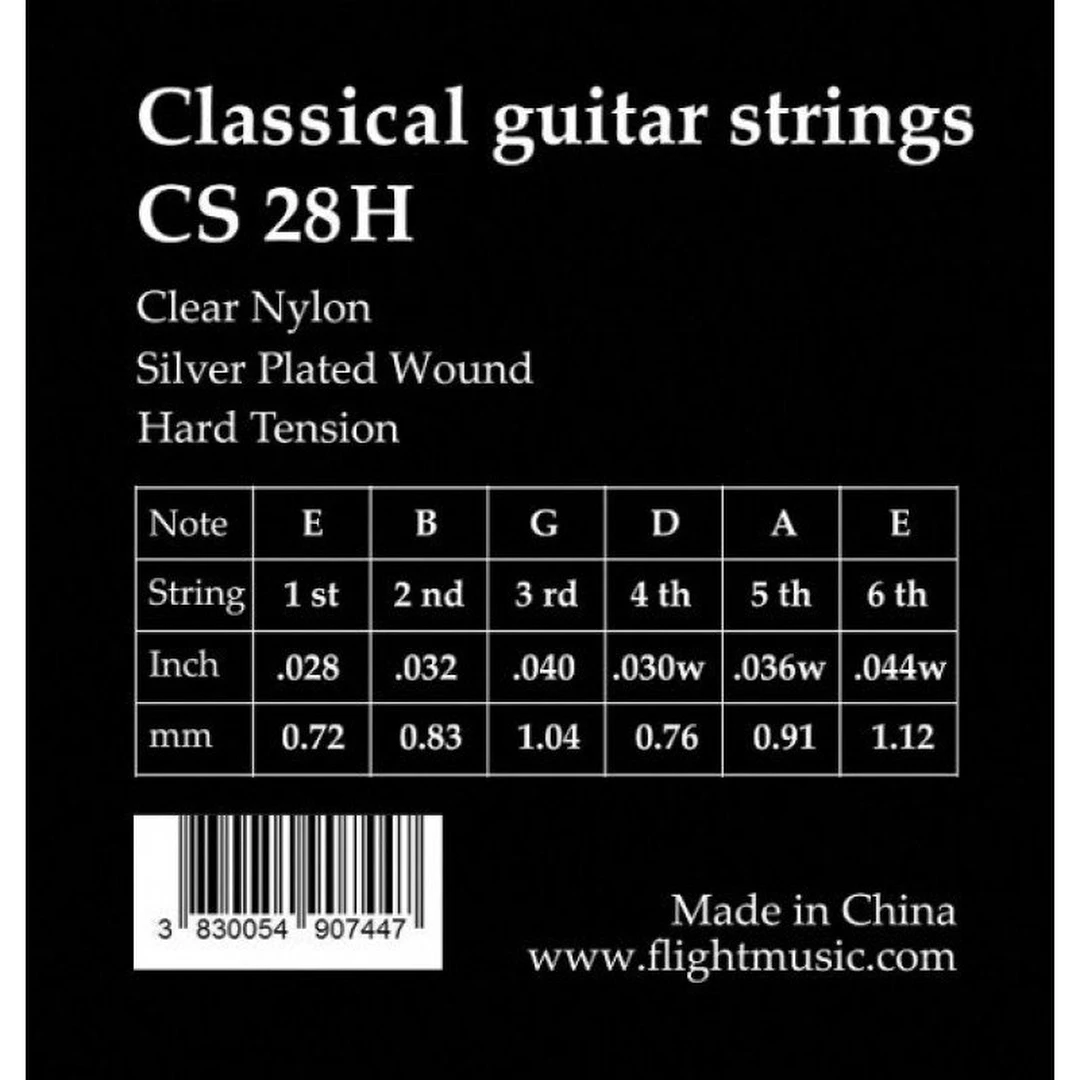 Струны для классической гитары Flight CS28H Hard Tension