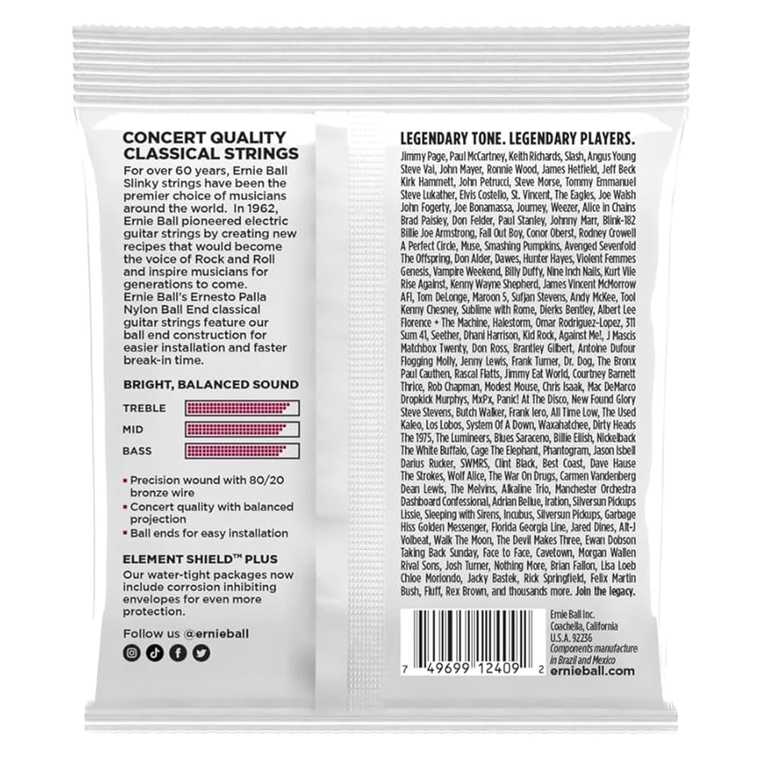 Струны для классической гитары Ernie Ball 2409 Ernesto Palla
