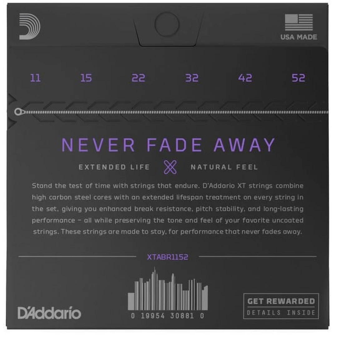Струны для акустической гитары D'Addario XTABR1152 11-52