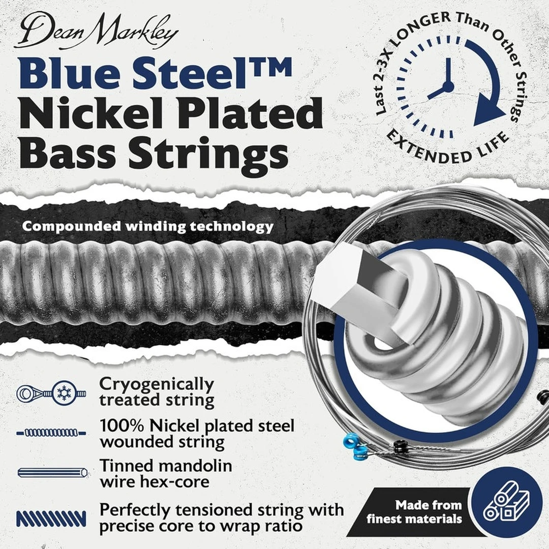 Струны для бас-гитары Dean Markley 2675A Blue Steel NPS 50-110