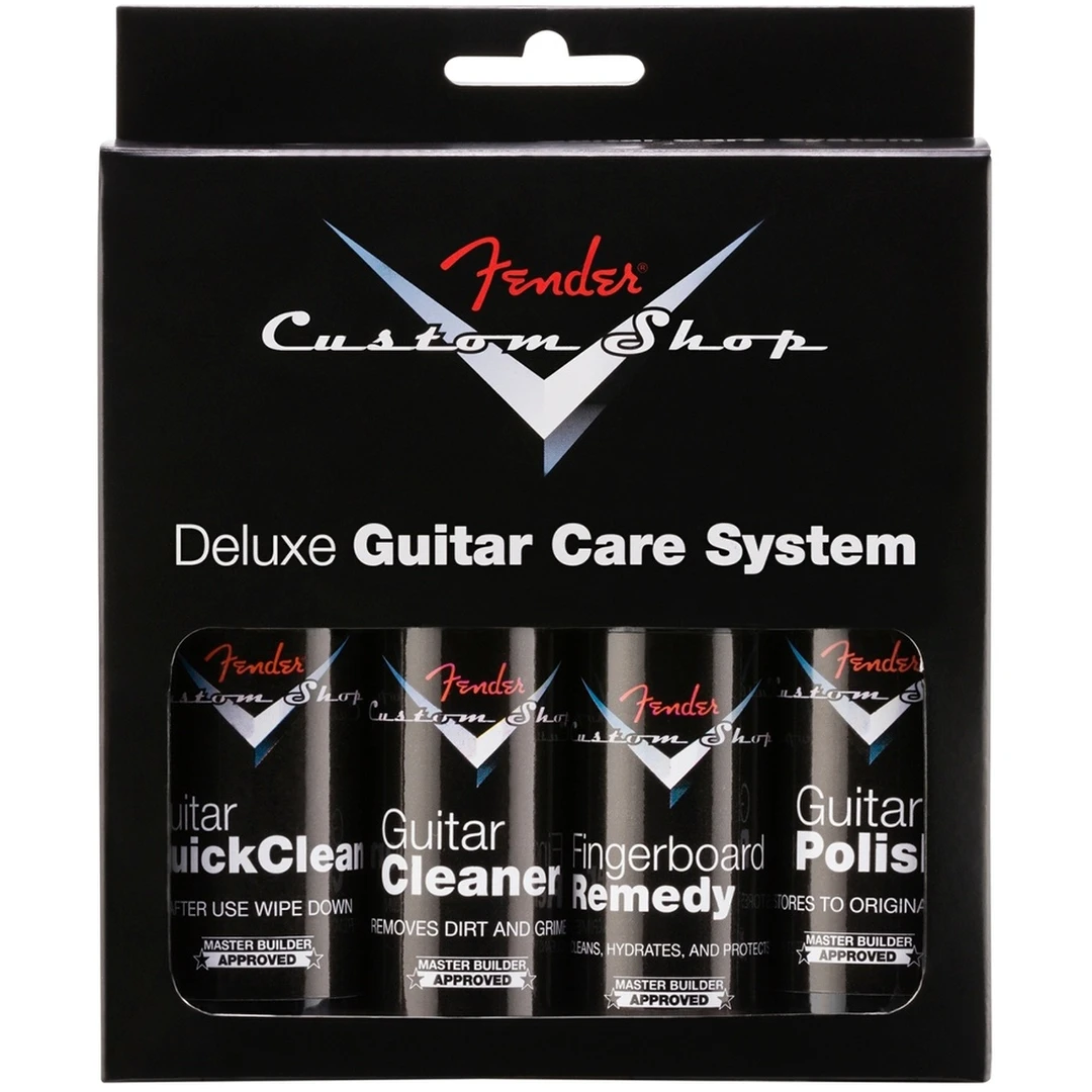 Набор средств по уходу за гитарой Fender Custom Shop Deluxe Guitar Care System 4 Pack Black
