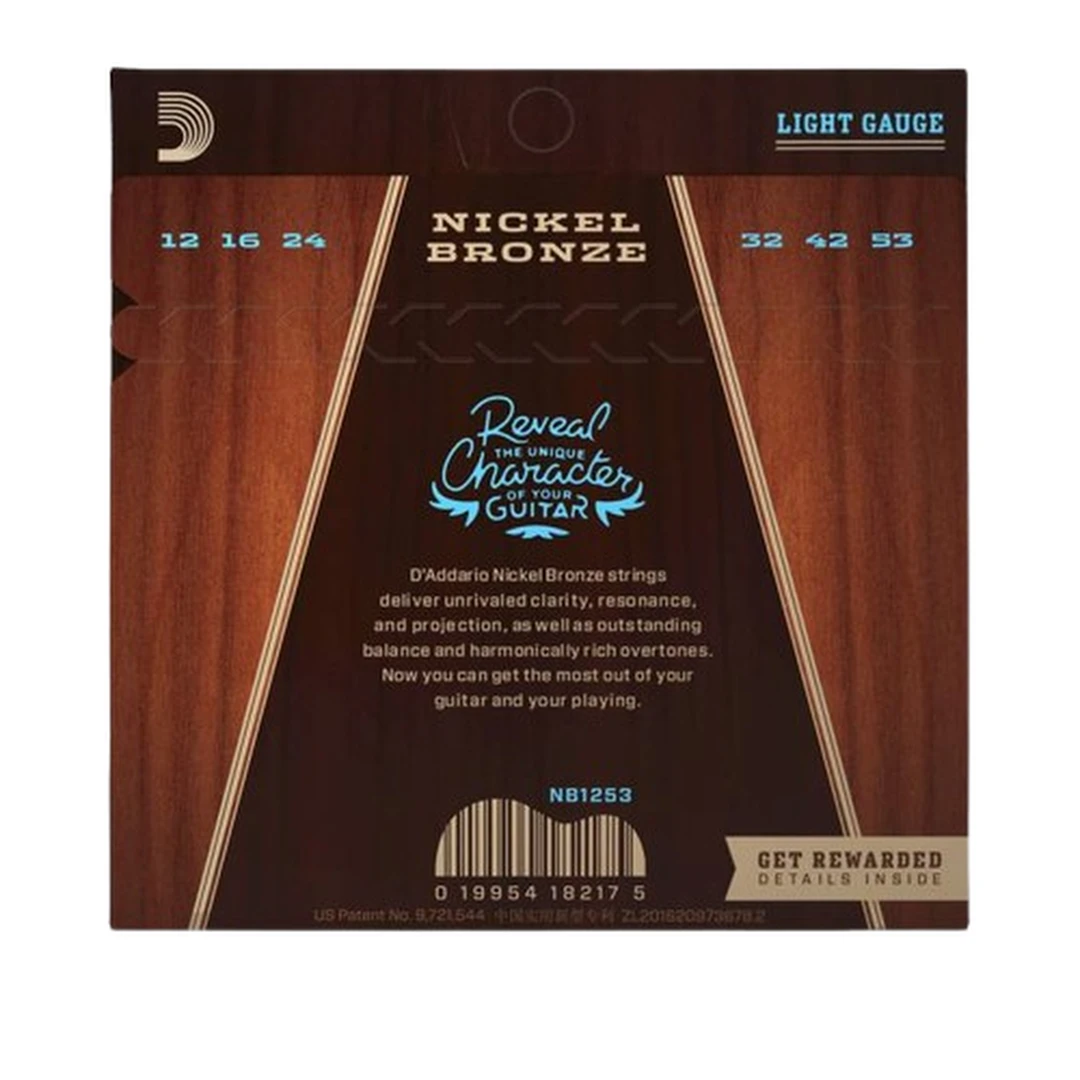 Струны для акустической гитары D’Addario NB1253-CP10 12-53