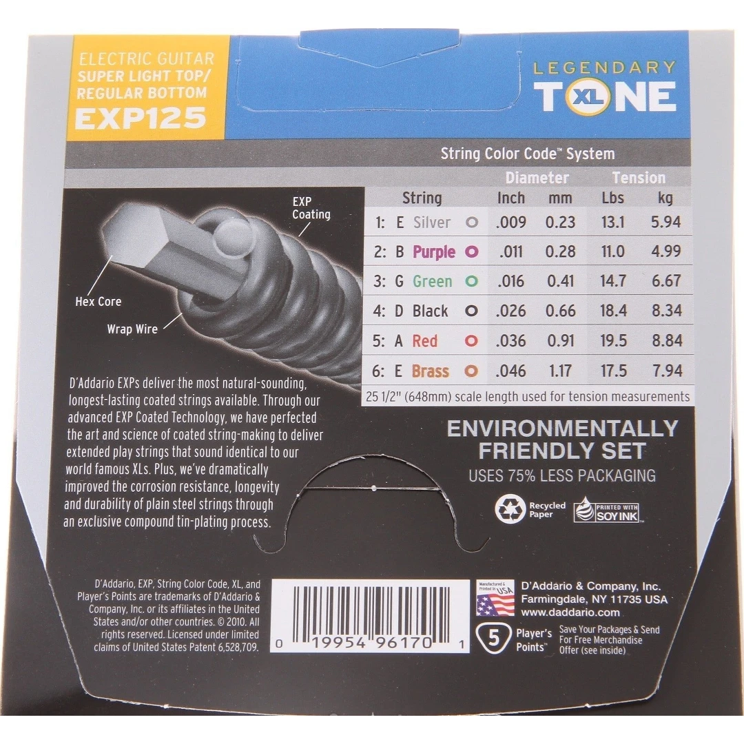 Струны для электрогитар D'Addario EXP125 9-46