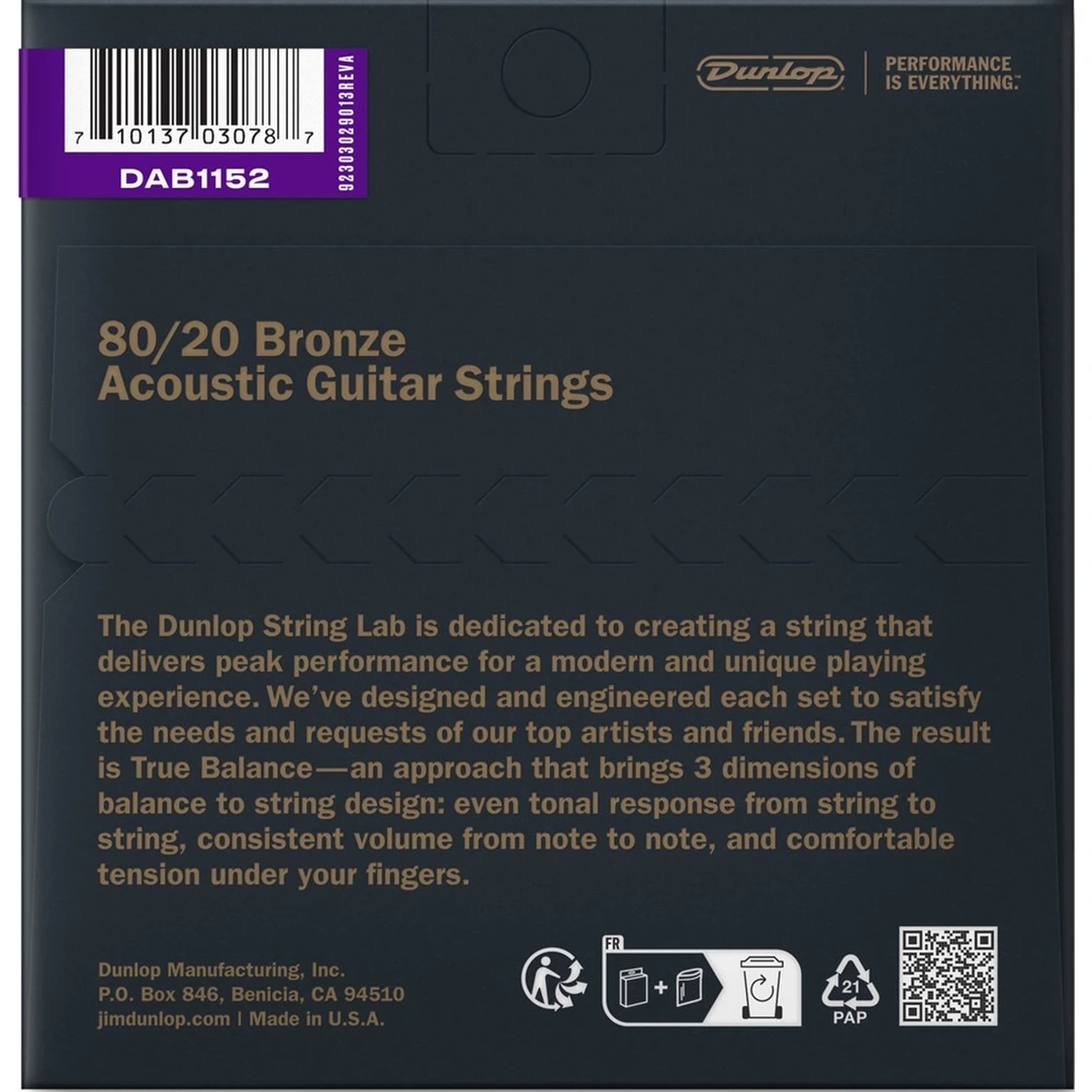 Струны для акустической гитары Dunlop DAB1152 11-52