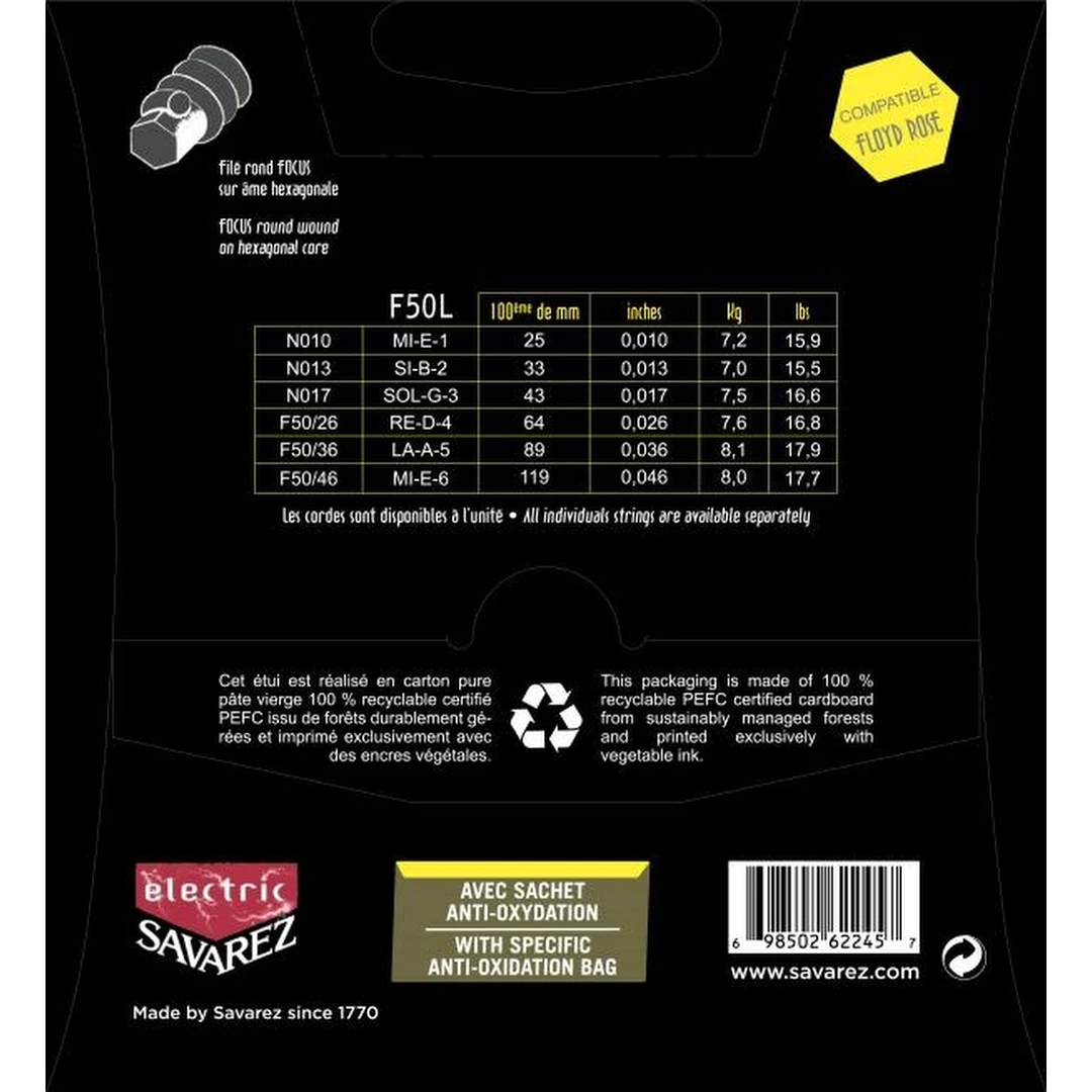 Струны для электрогитары Savarez F50L Focus 10-46