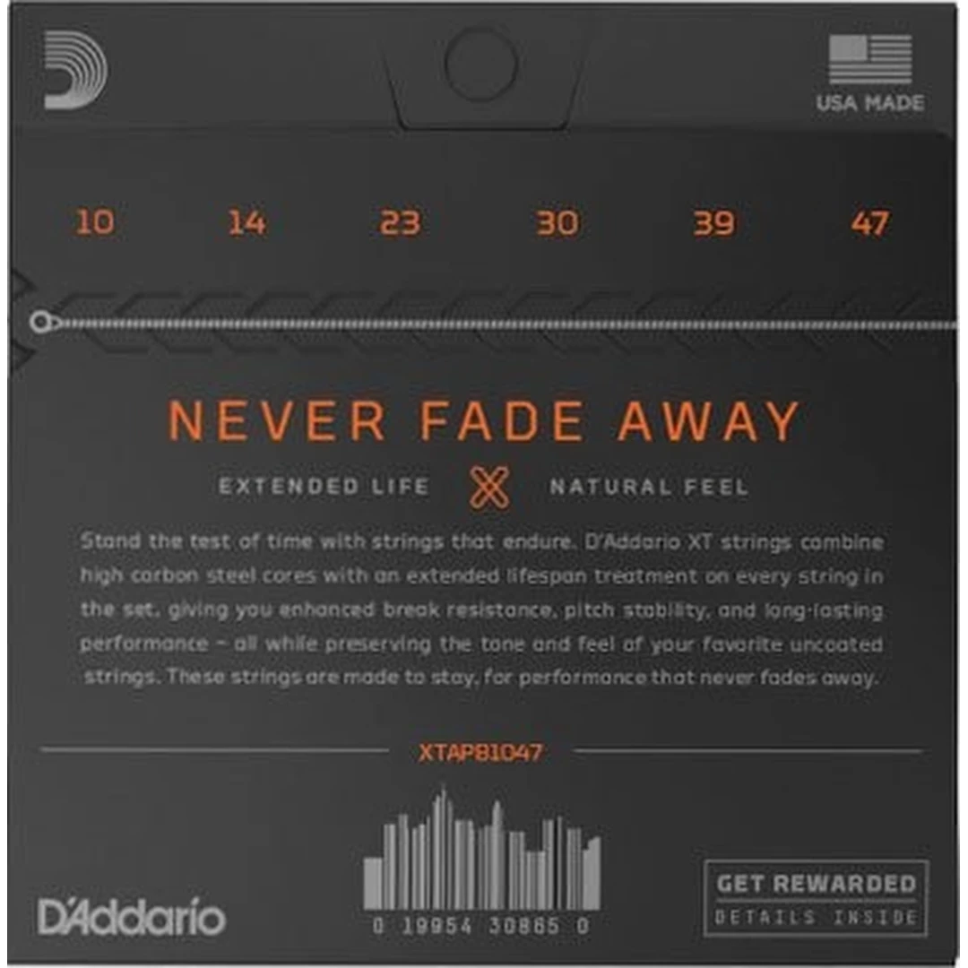Струны для акустической гитары D'Addario XTAPB1047 10-47