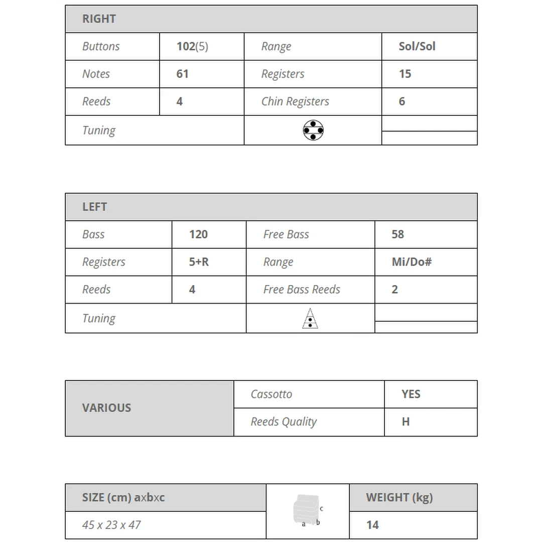 Баян Scandalli Conservatorio BJC 442 black